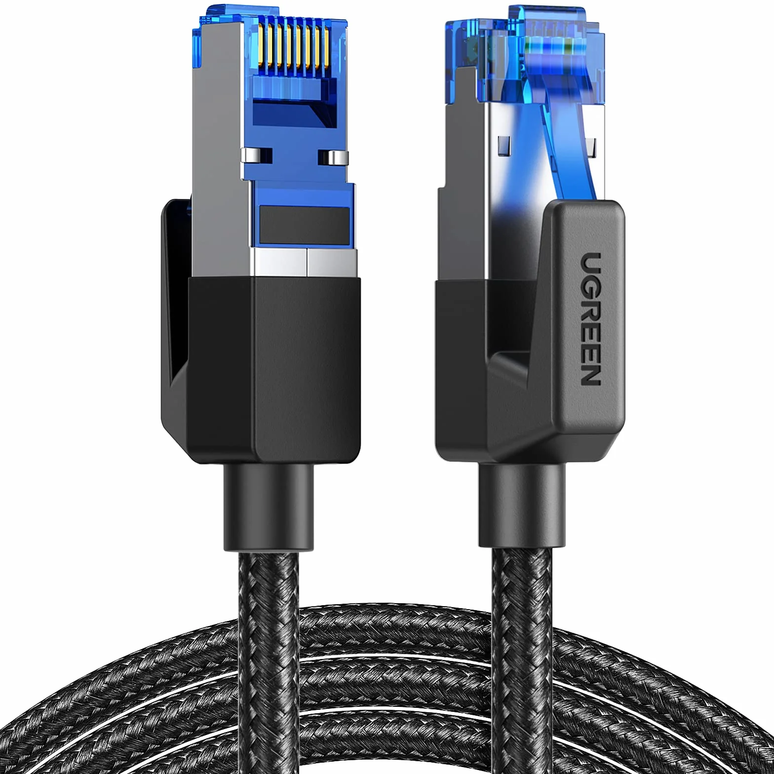 UGREEN Kabel Ethernet CAT 8 RJ45 w oplocie 40Gbps 2000MHz kompatybilny z Switch, Ps4, Ps5, Xbox One, routerem, Smart TV itp. (1M)