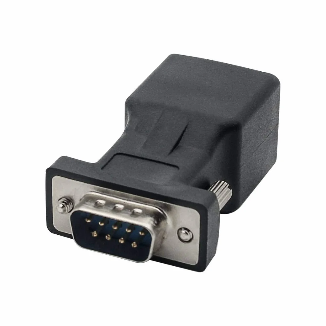 DB9 RS232 męski port do żeńskiego złącza RJ45 DB9 przedłużacz portu szeregowego do LAN CAT5 CAT6 RJ45 adapter kabla Ethernet