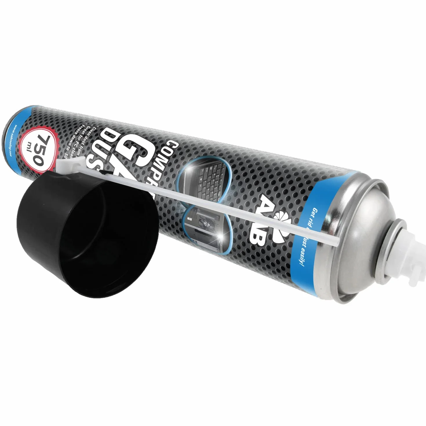 AABCOOLING Sprężone powietrze 750ml - Sprężony gaz do wydmuchiwania kurzu, puszka, aerozol do czyszczenia komputera, klawiatury, laptopa i sprzętu biurowego