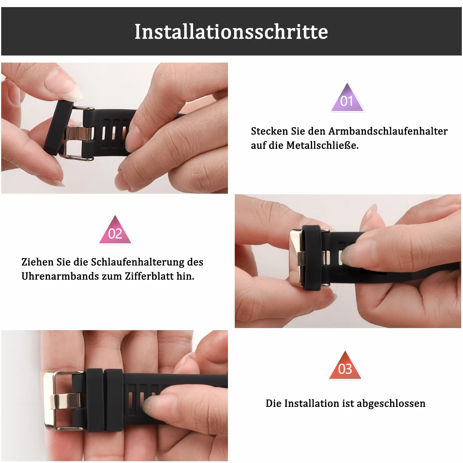 Vancle 6 sztuk szlufek kolorowy pasek do zegarka silikonowy pasek zapasowy pasek 20 mm 22 mm guma unisex bransoletka pierścień zamykający Safe Keeper