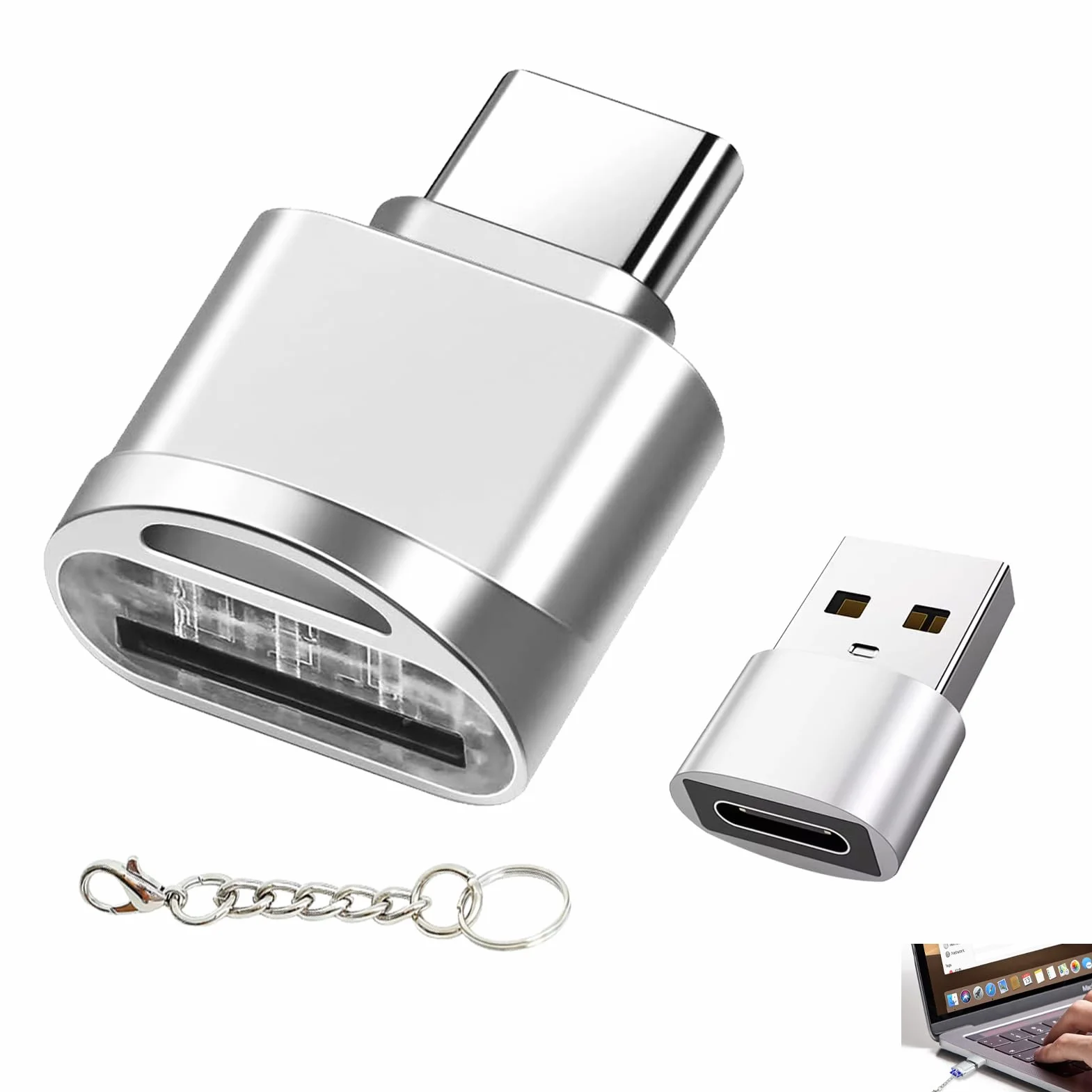 Czytnik kart Micro SD USB C OTG z adapterem USB, szybki transfer zdjęć i plików wideo