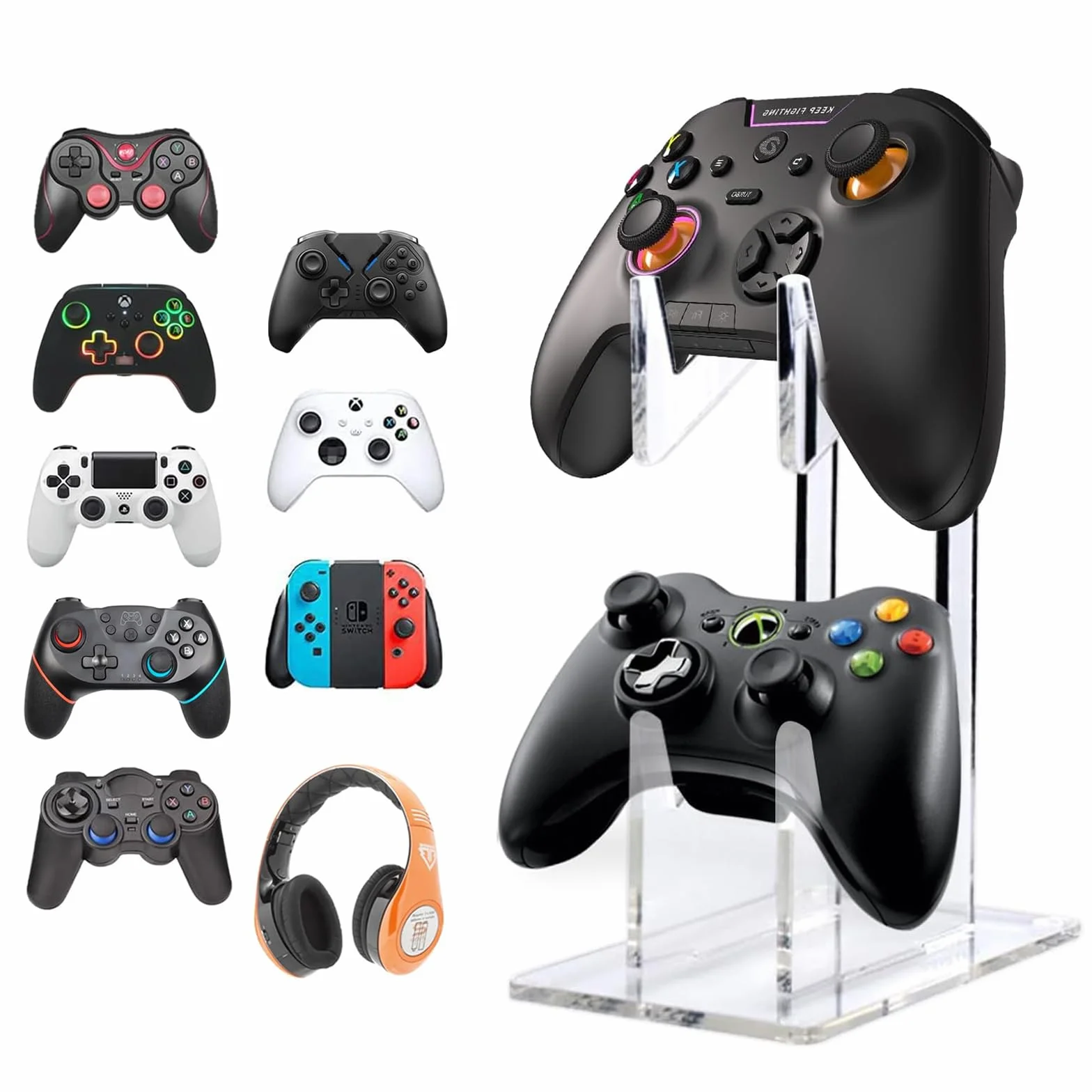 Bogoro Uniwersalny uchwyt na kontroler do PS4 PS5 Xbox One Xbox, stojak na słuchawki
