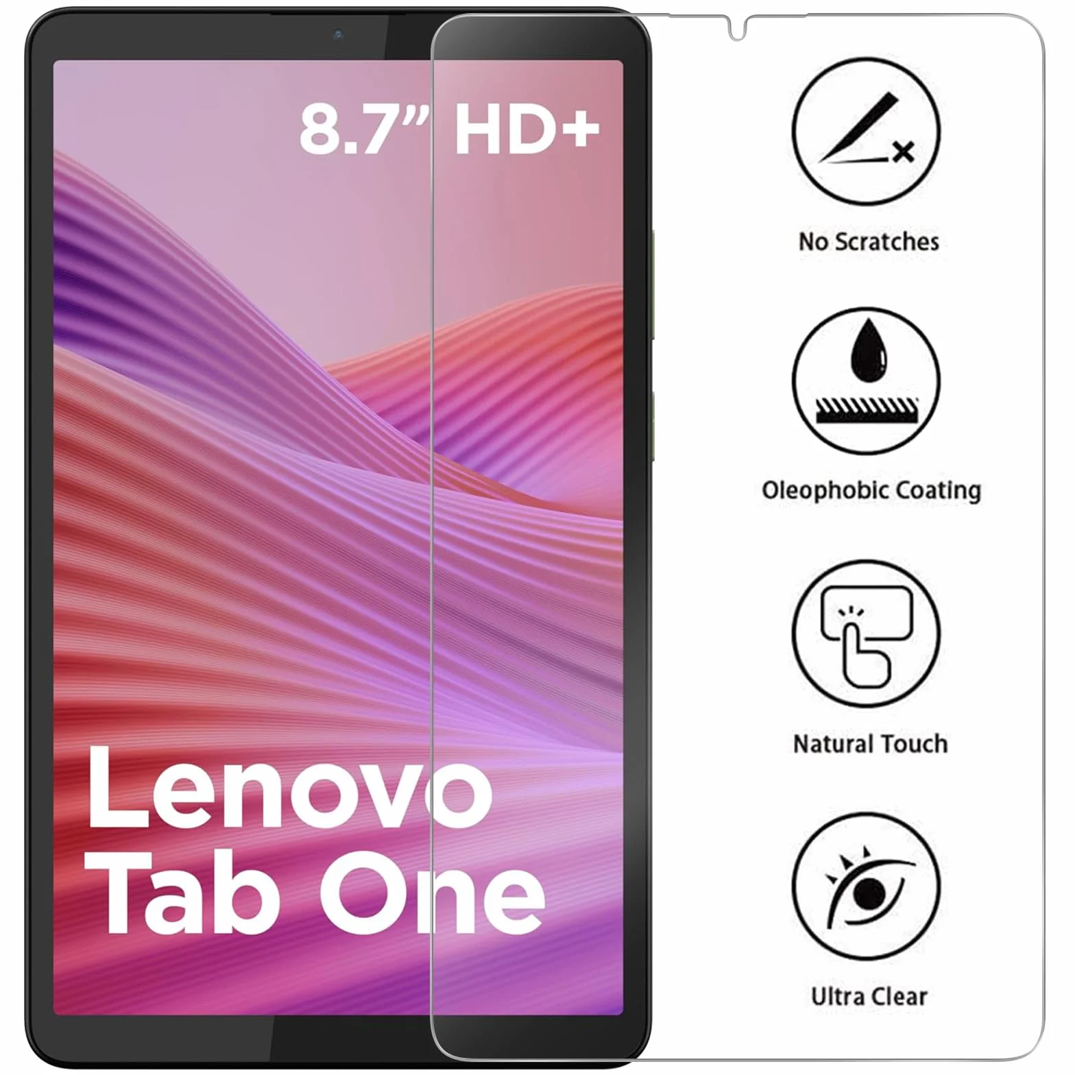 2 sztuki, Ochraniacz ekranu do Lenovo Tab One 8.7 cala Folia ze szkła hartowanego Odporny na zarysowania Łatwa instalacja