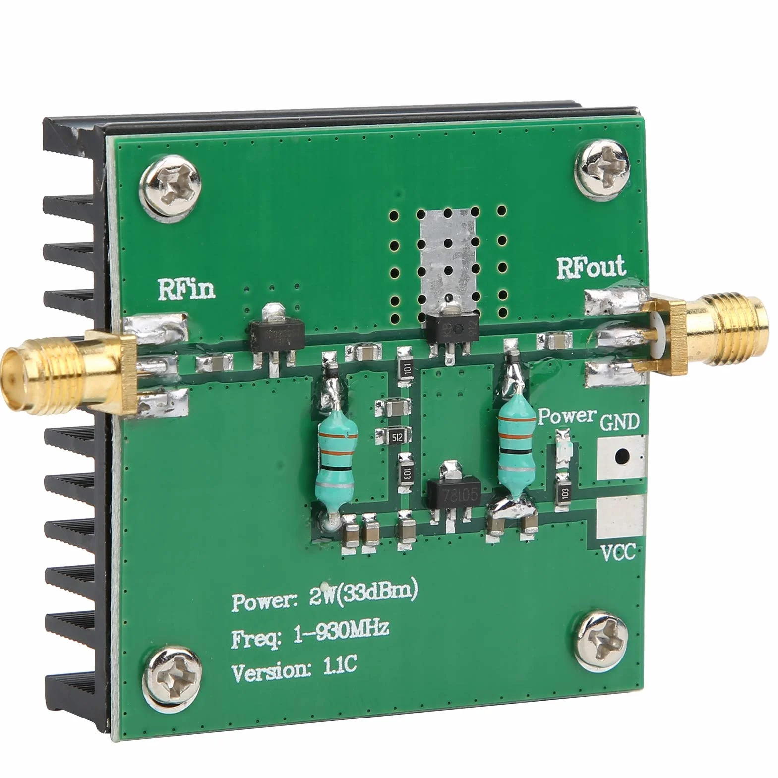 Wzmacniacz RF o Bardzo Niskim Poziomie Szumów 1-930 Mhz, Wzmacniacz LNA o Zmiennym Wysokim Wzmocnieniu 3dB, Układ Wzmacniacza Szerokopasmowego z Radiatorem do Długiego Biegu