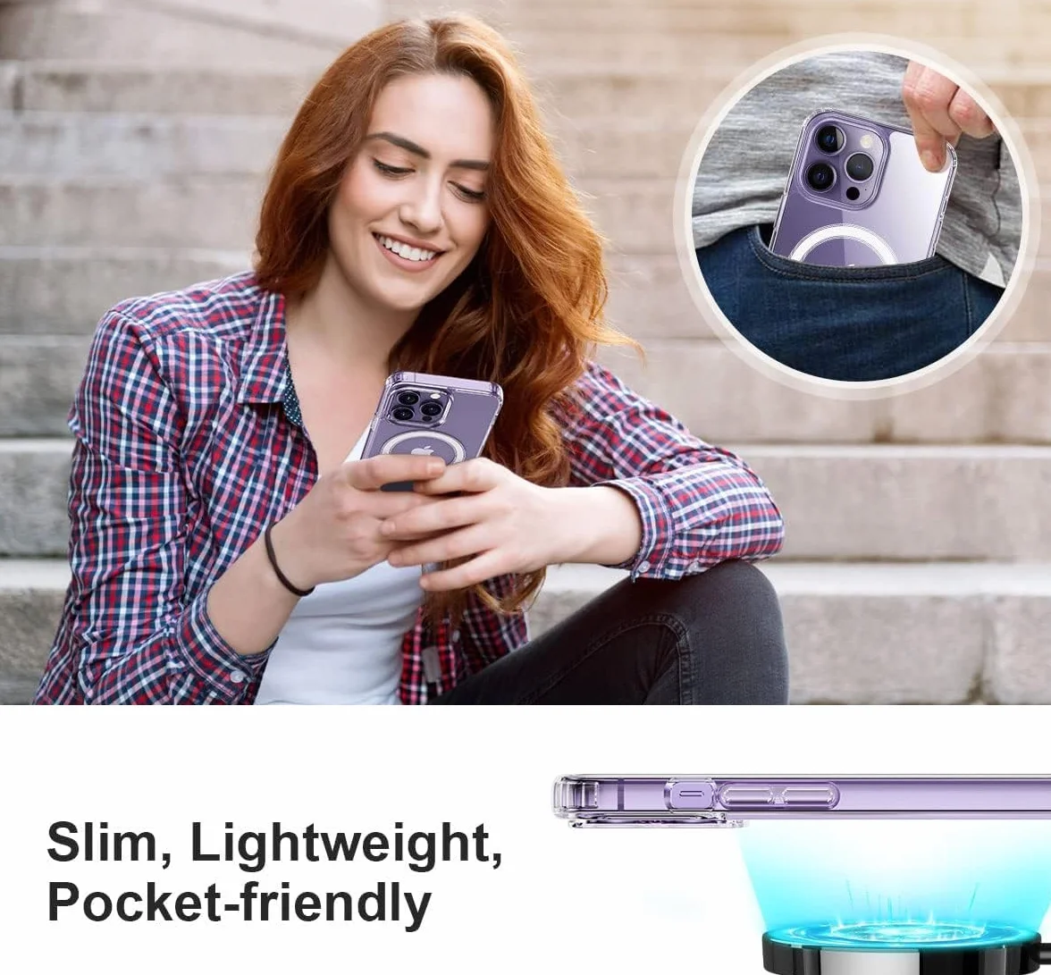 Oprimio Magnetyczne etui do iPhone 12 / iPhone 12 Pro przezroczyste mocny magnes odporne na zarysowania poliwęglan MagSafe