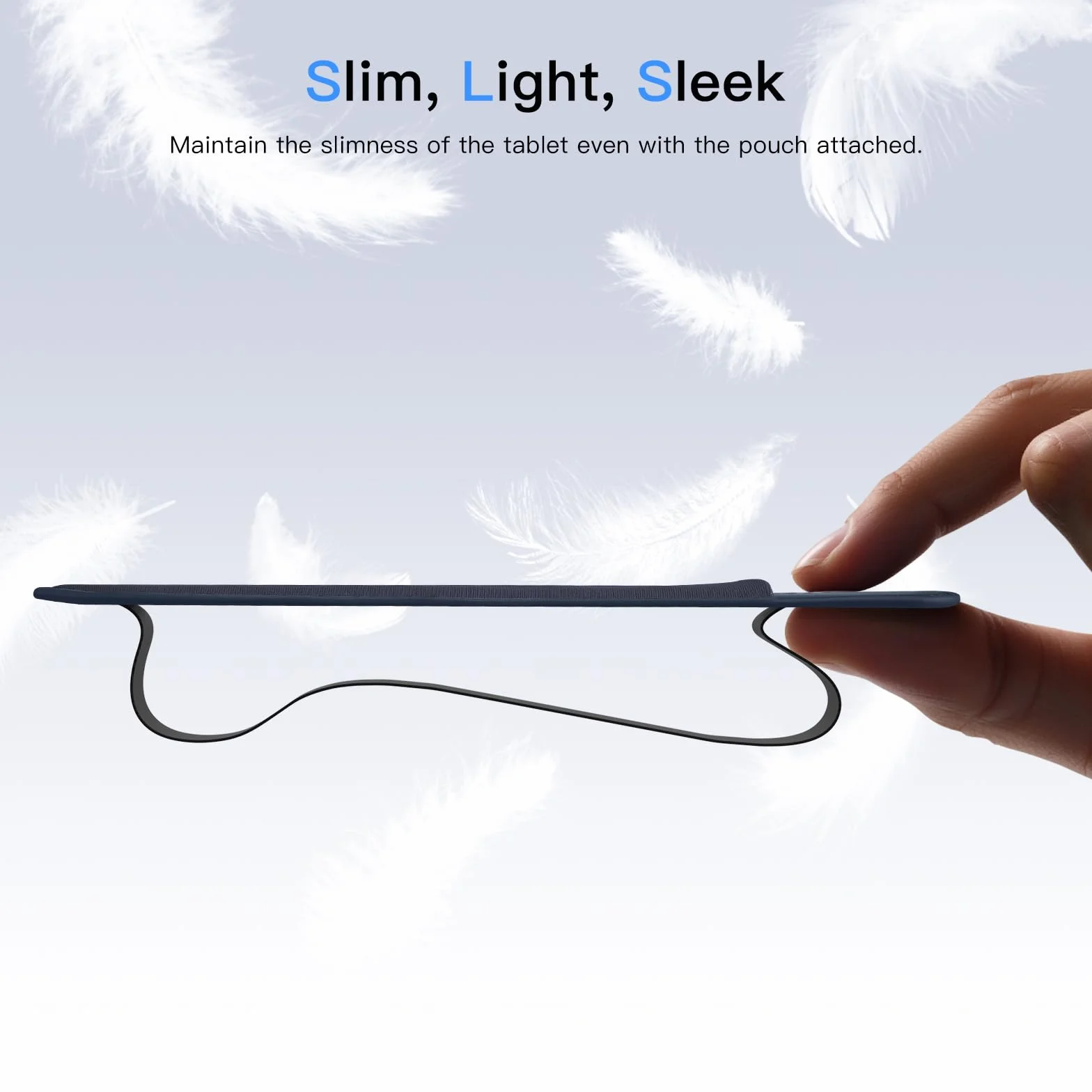 MoKo Etui na ołówki pasuje do Apple Pencil (Pro i USB-C i 1. i 2. generacji), odpinana elastyczna kieszeń na długopis z gumką przymocowana do etui iPada, Indygo