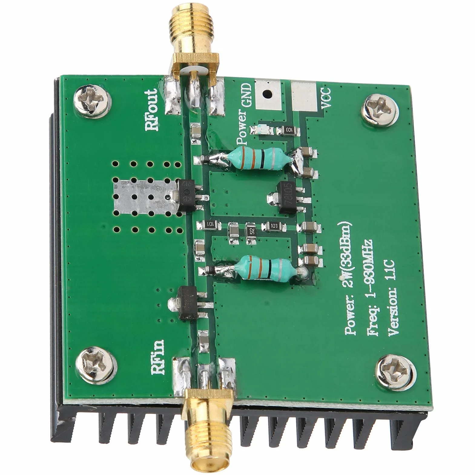 Wzmacniacz RF o Bardzo Niskim Poziomie Szumów 1-930 Mhz, Wzmacniacz LNA o Zmiennym Wysokim Wzmocnieniu 3dB, Układ Wzmacniacza Szerokopasmowego z Radiatorem do Długiego Biegu