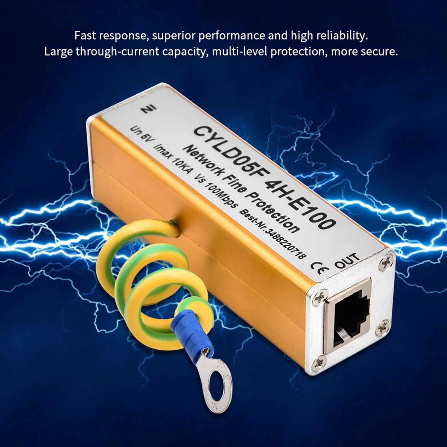 Adapter RJ45 RJ11 Sieć Ethernet Ochronnik Przeciwprzepięciowy 5 V Wielopoziomowy