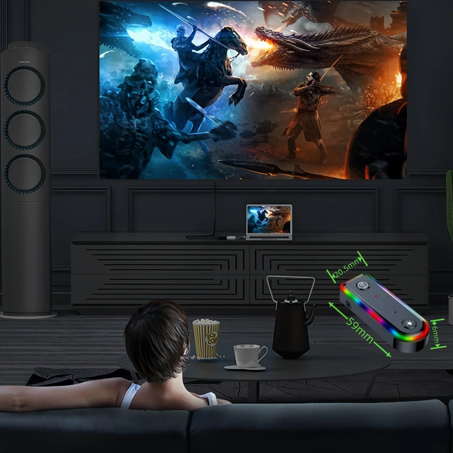 Samochodowy odbiornik Bluetooth5.0 Adapter Audio samochodowy, adapter AUX Bluetooth, redukcja szumów dla telewizora, głośników, PC i słuchawek