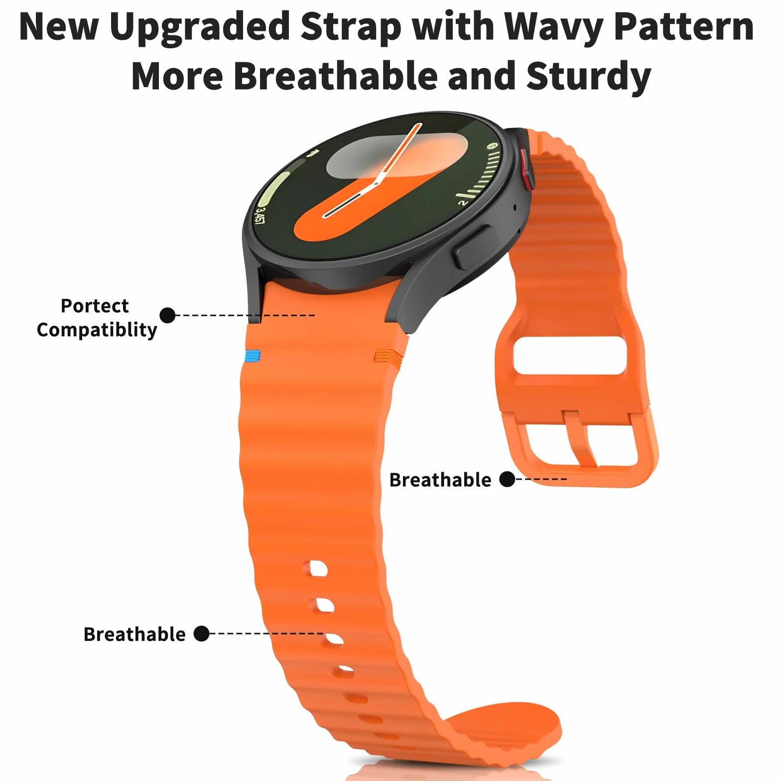Amzpas Pasek do Samsung Galaxy Watch 6 40 mm, 44 mm, dla kobiet i mężczyzn, silikonowy, sportowy pasek zamienny do zegarka Samsung Galaxy Watch 6 Classic 43 mm, 47 mm
