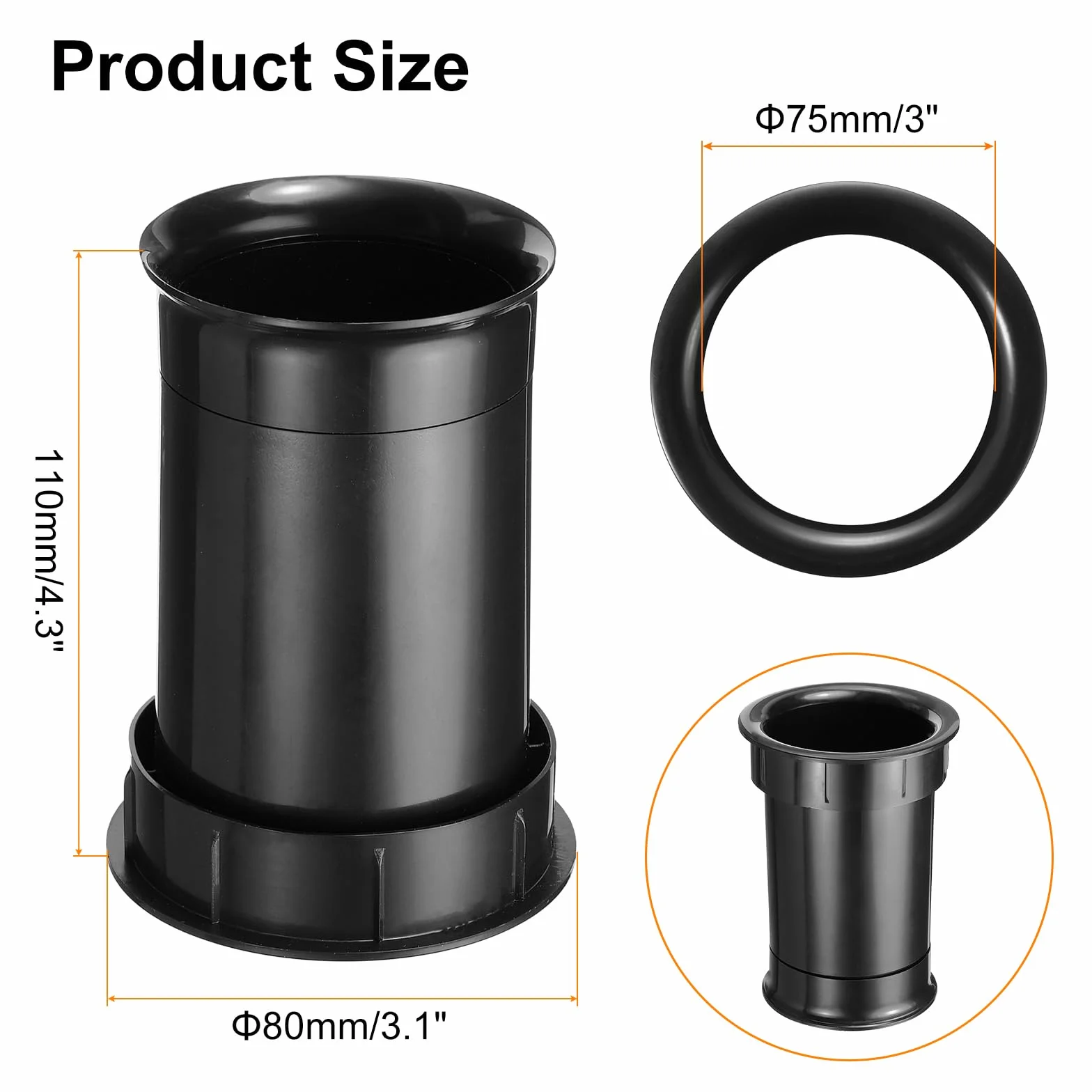 QUARKZMAN 75 x 110 mm głośnik bass reflex, rura portowa subwoofera, bas, głośnik niskotonowy, głośnik, bas, port powietrza, do obudowy głośników DJ/PA
