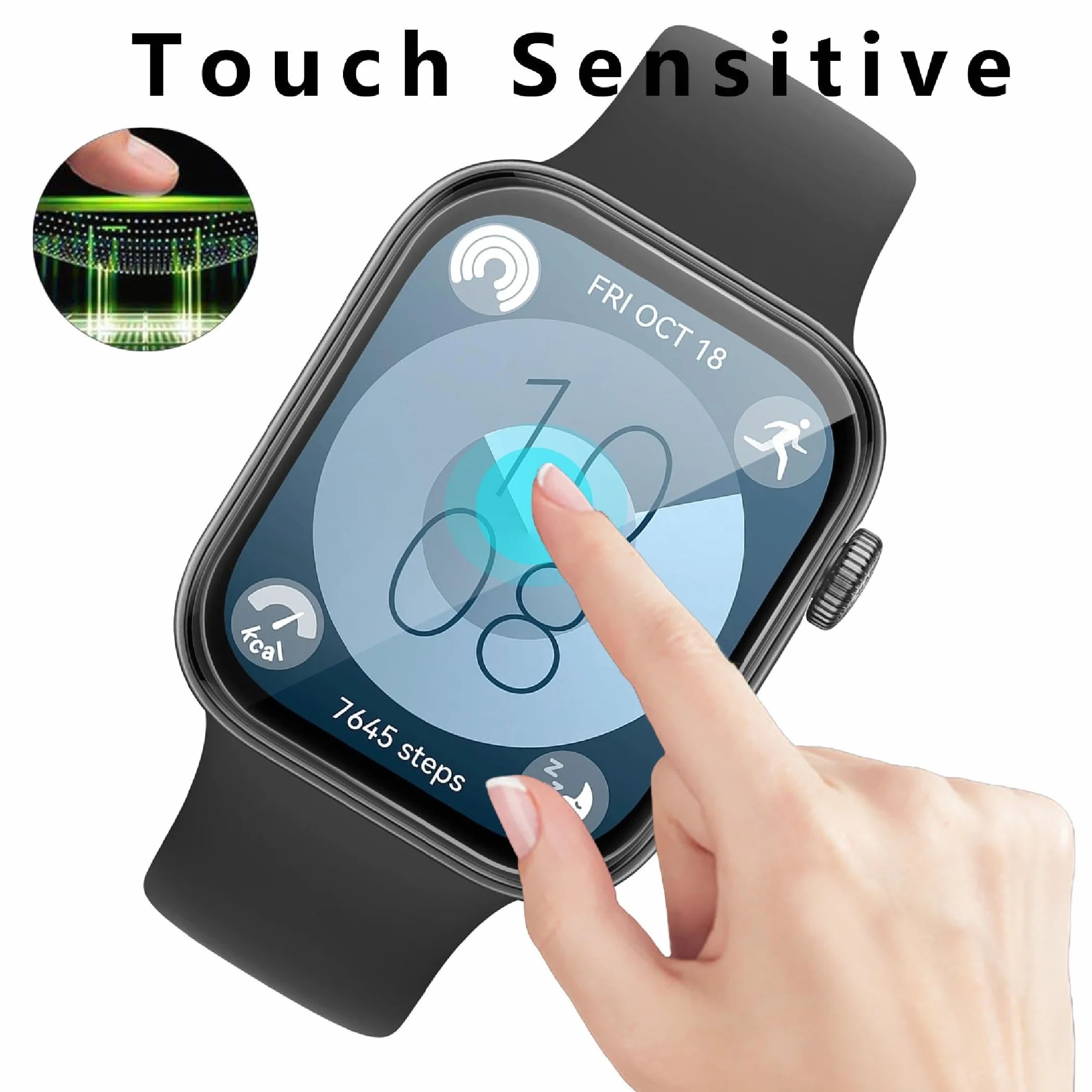 GIOPUEY Ochraniacz ekranu do Huawei Watch Fit 3/Fit 4, [6 opakowań] elastyczna folia ochronna na ekran TPU, odporna na pęcherzyki powietrza, odporna na zużycie, przezroczysta