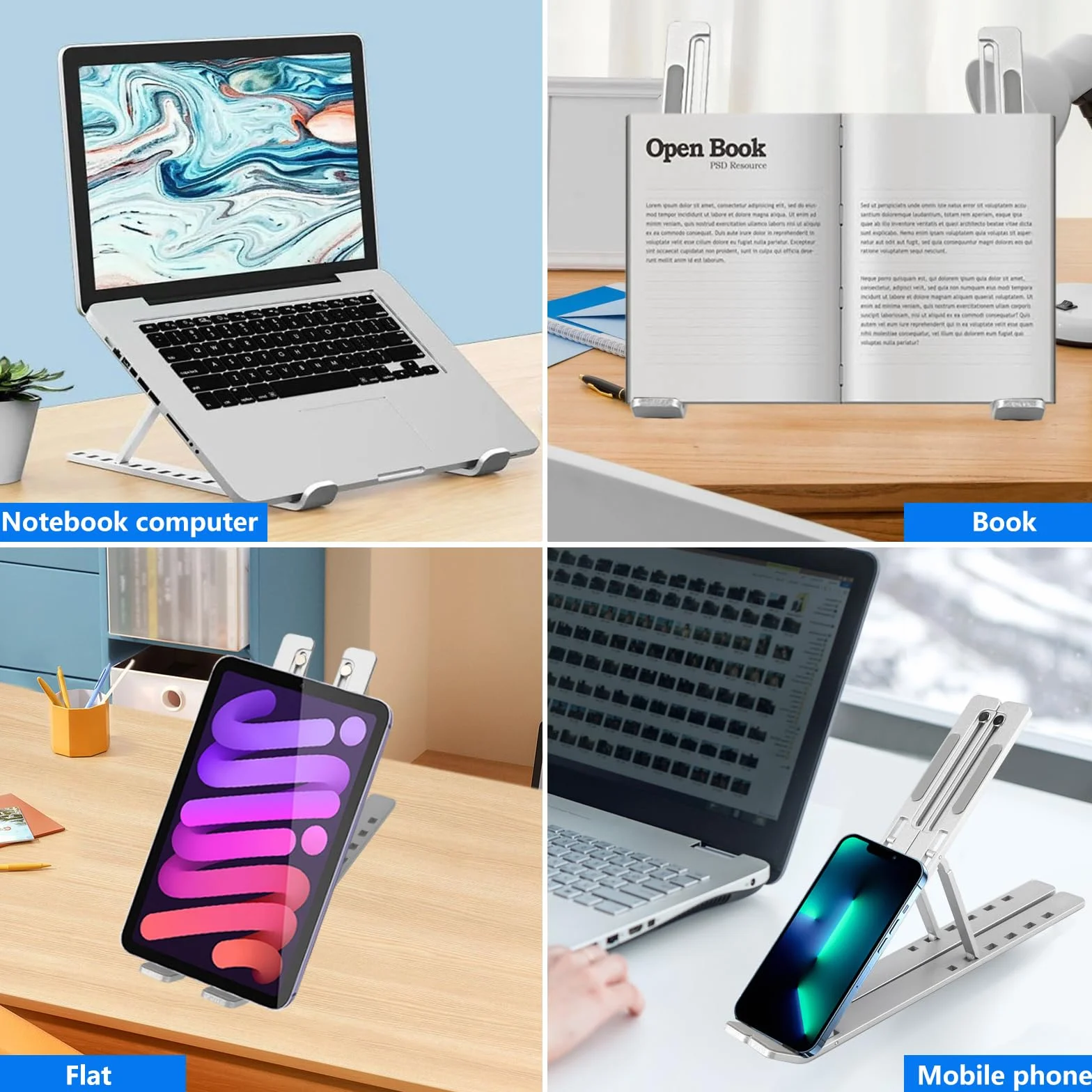 Stojak na Laptopa,Podstawka do Laptopa,Przenośne Stojaki na Laptopa 10-18”,Stojaki na Laptopa,Podstawka Pod Laptopa, Laptop Stand,Regulowana Podstawka Pod Notebooka (szary)