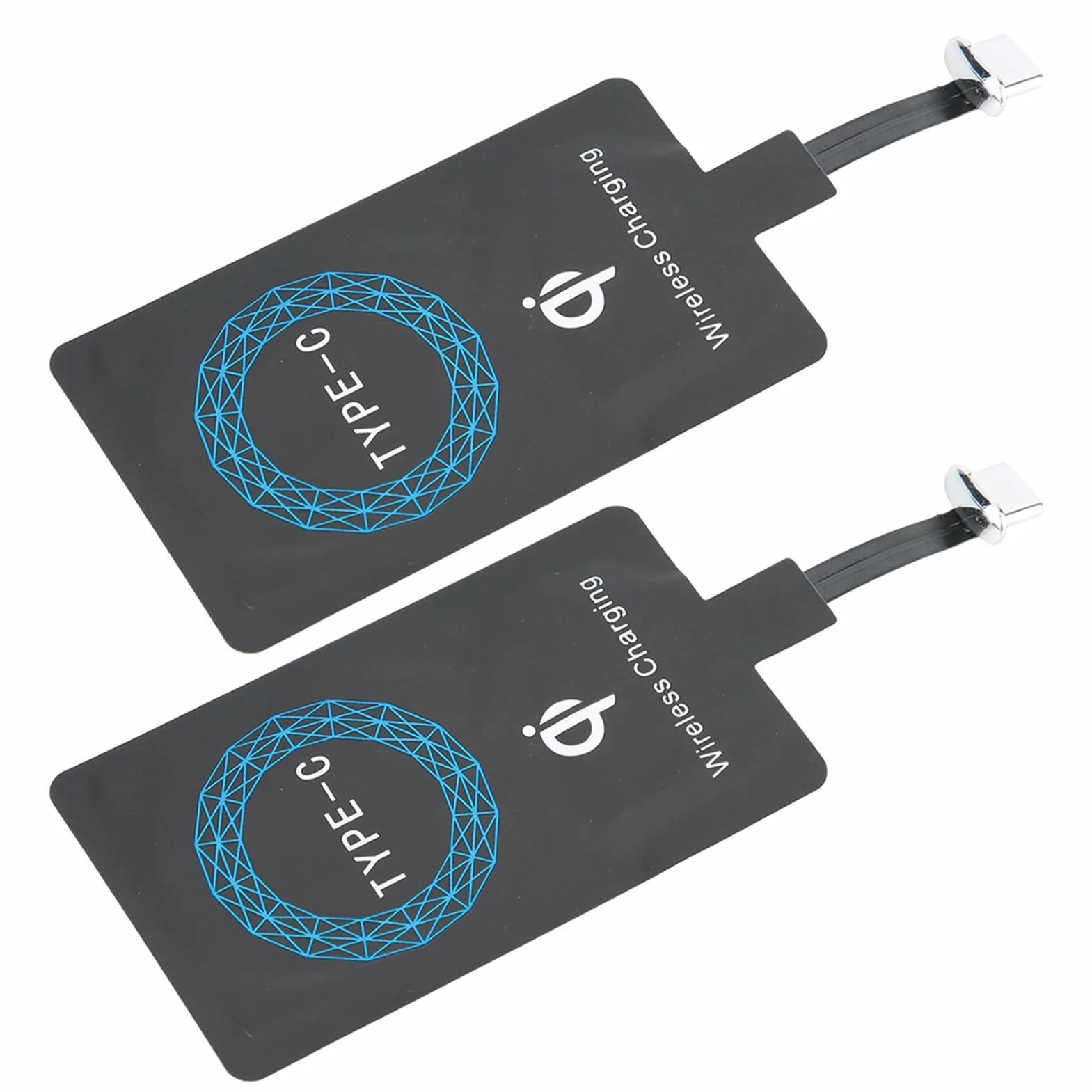 Bezprzewodowy Adapter do ładowania, Bezprzewodowa ładowarka do Telefonu, 2 szt. Bezprzewodowa ładowarka QI Typu C Samoprzylepna Naklejka Odbiornik ładujący do Telefonu Komórkowego