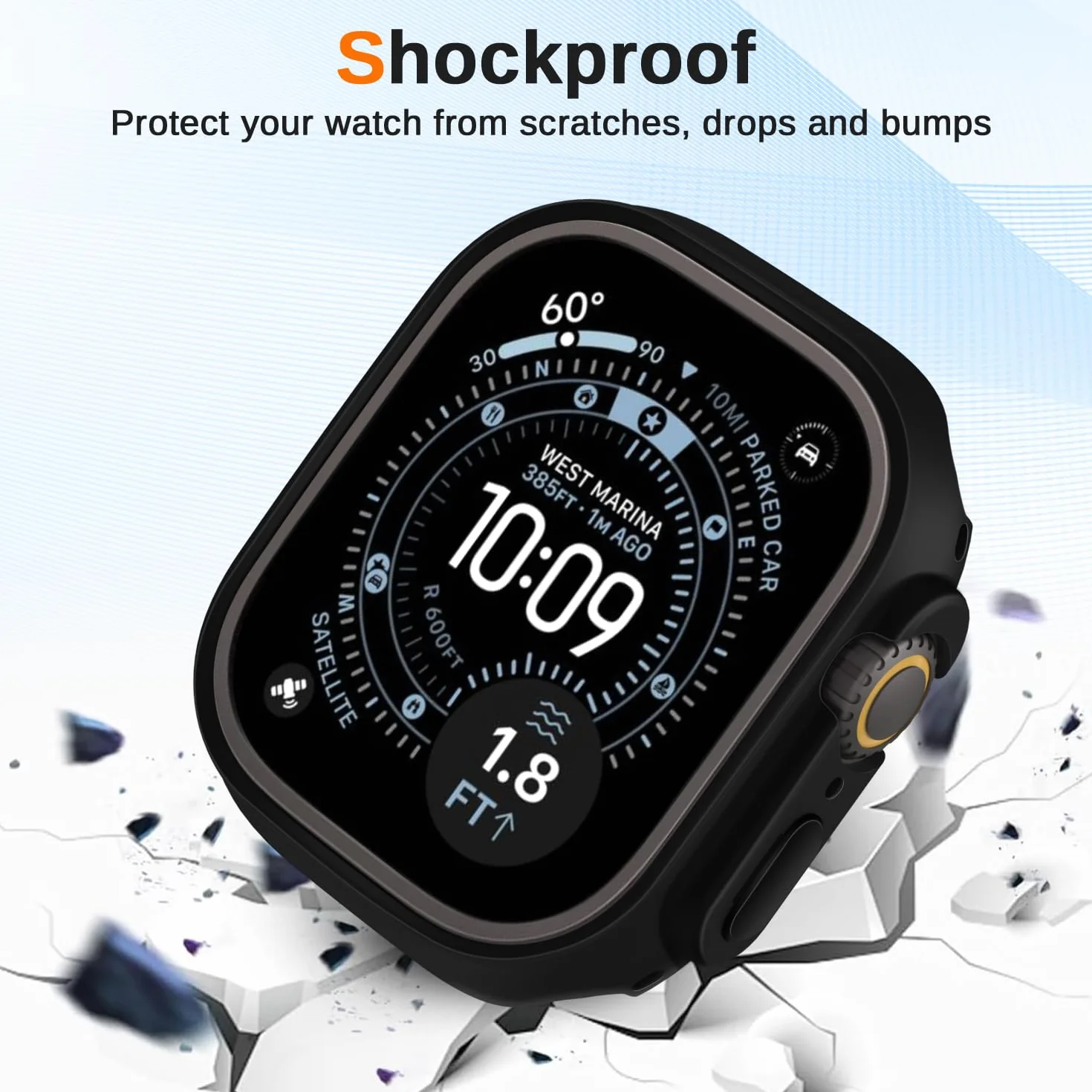 ivoler 3 sztuki miękkiej ochronnej obudowy z TPU dla Apple Watch Ultra 3/2 / Apple Watch Ultra 49mm (bez folii ochronnej ekranu), ultracienka, antywstrząsowa silikonowa obudowa, antypoślizgowa osłona