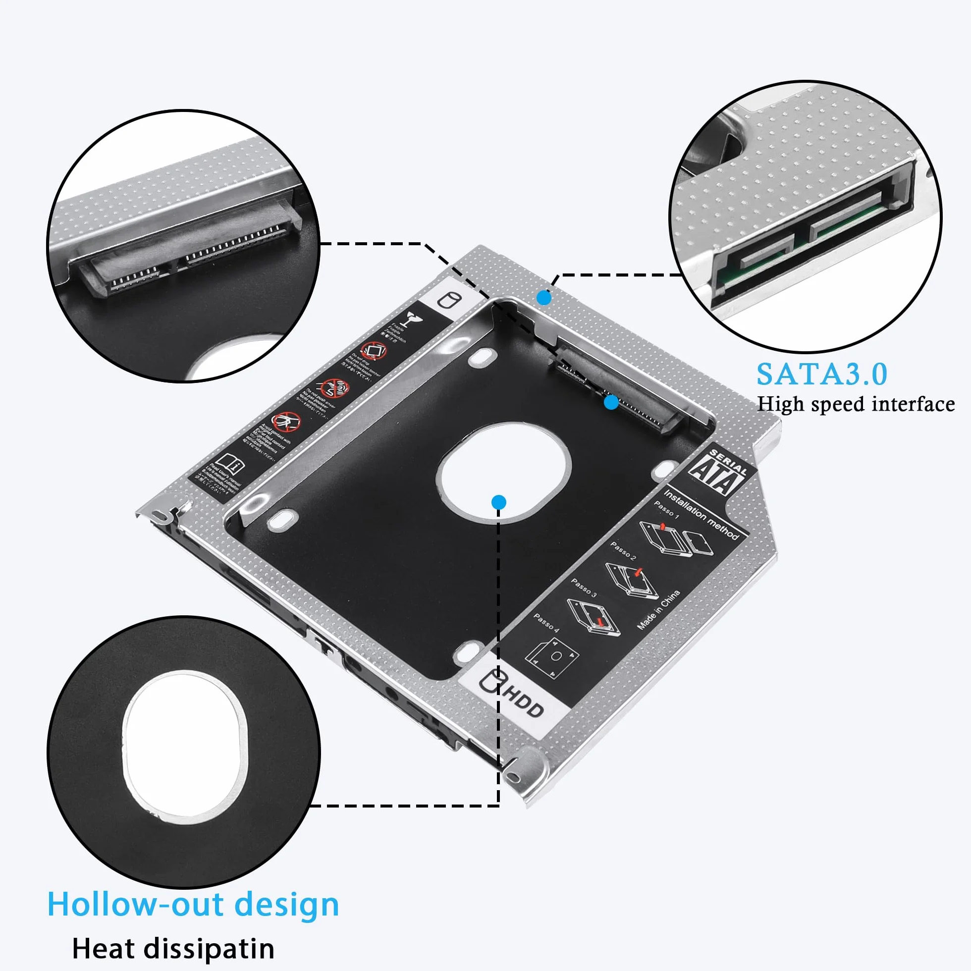 Taca na dysk twardy 2nd HDD SSD 9,5 mm SATA 2,5" do MacBook Pro 13/15/17"