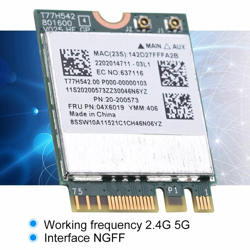 Dwuzakresowa Karta 2.4G 5G, NGFF Wireless WIFI do Sieci Realtek 8822ce 433Mpbs