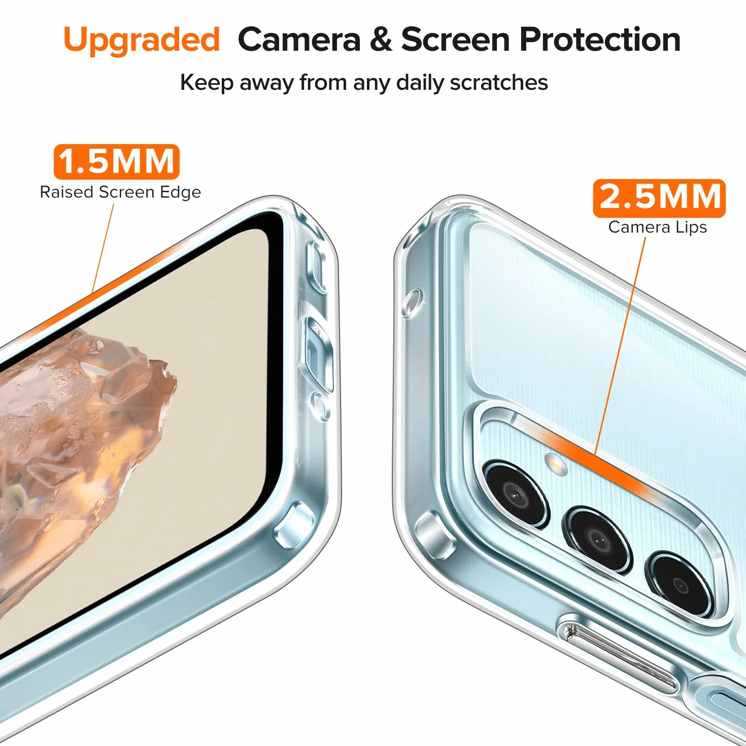 iVoler Przeciw żółknięciu przezroczyste etui do Samsung Galaxy M35 5G z 2 sztukami szkła hartowanego, [odporny na wstrząsy klasy wojskowej] przezroczysta cienka obudowa