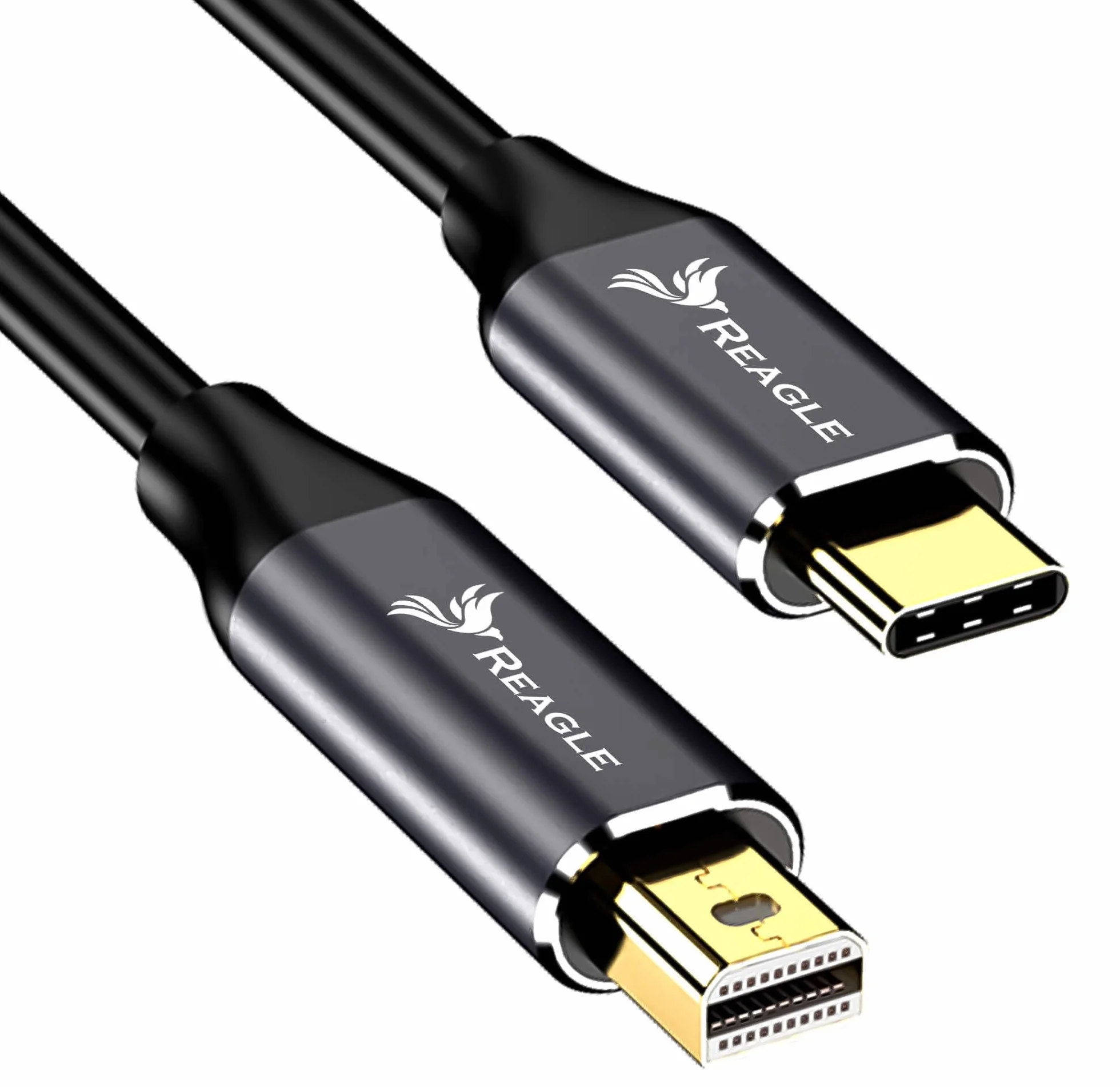 Reagle Kabel USB C do Mini DisplayPort, 4K 60Hz Thunderbolt 3 10Gbps DTS-HD 7.1 Dolby Digital Adapter, Konwerter USB-C Mini DP do iMac Dell XPS Surface Lenovo Samsung