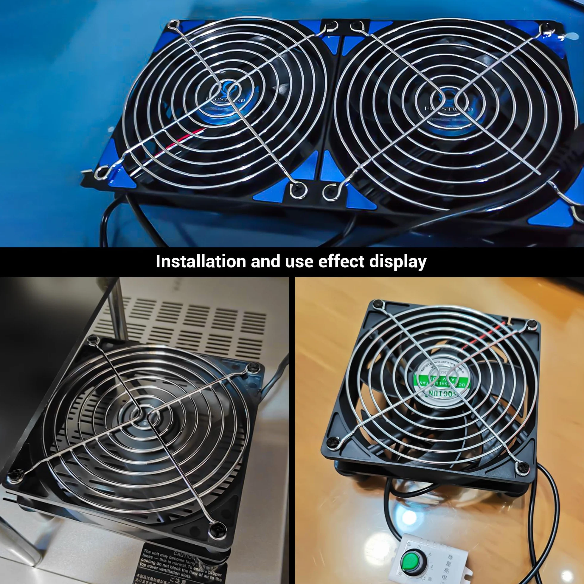 Fan Grill 120 mm - chromowane osłona wentylatora, kratka wentylatora, przepuszczająca powietrze, do drukarki 3D Akcesoria do wentylacji obudowy komputera (4 sztuki srebrne)
