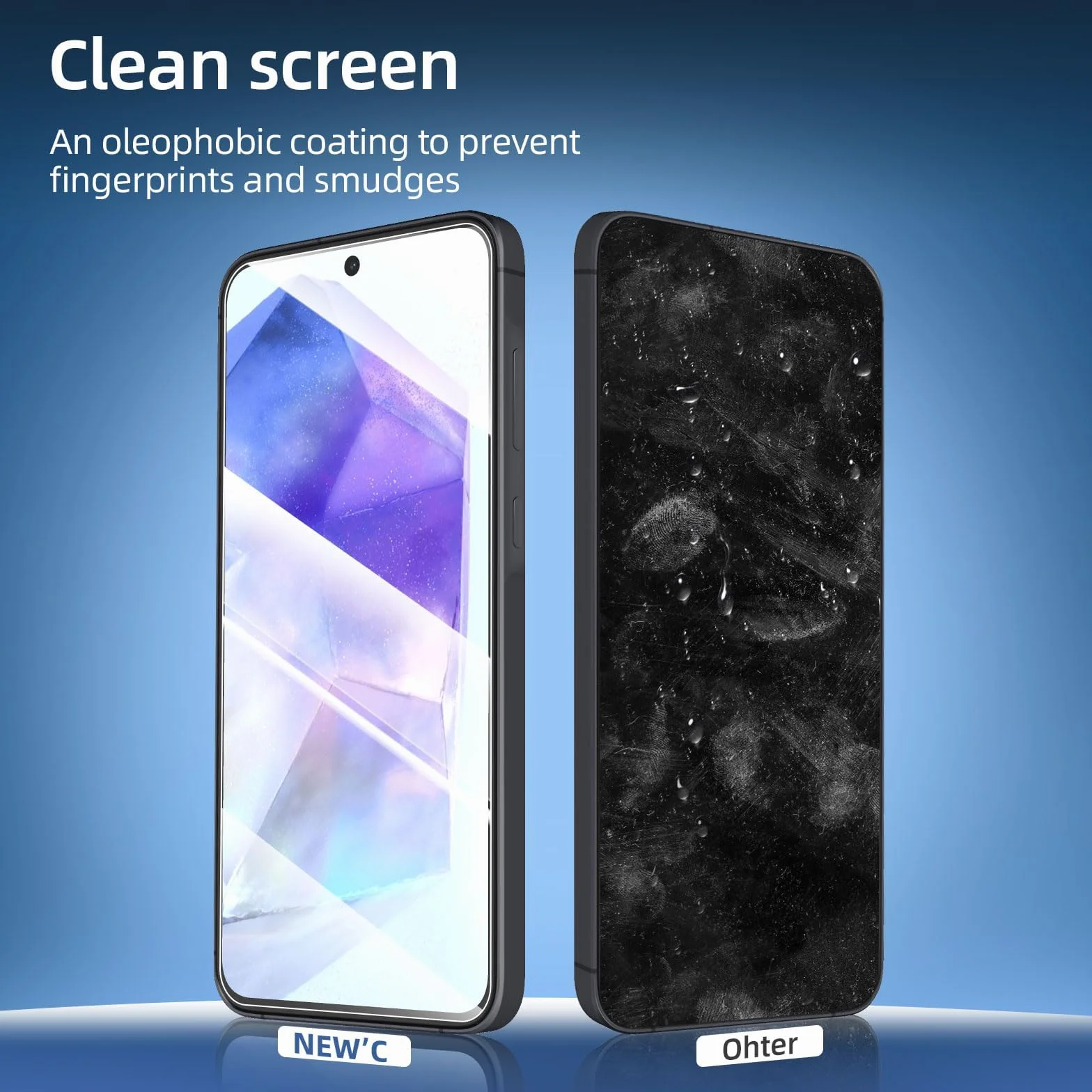 NEW'C 3 sztuki Szkło dla Samsung Galaxy A55 5G Hartowane i Folia Ochronna Ochraniacz Ekranu - Bez pęcherzyków powietrza, odporność na zarysowania
