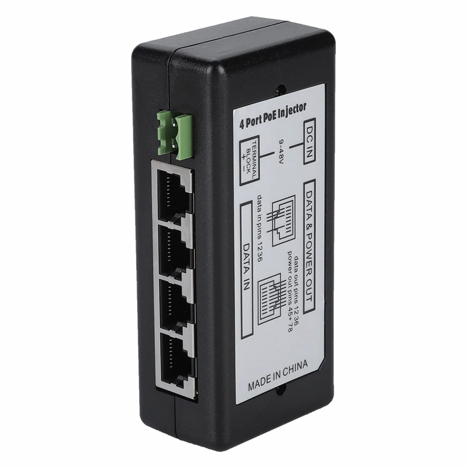 DC9V 48v 4-portowe Zasilanie Poe Wtryskiwacz Zasilania Poe Ethernet DC9V 48v do Kamery IP Ekspert Po Wejściu Zapewniamy Nowy produkt. Rozdzielacz Wtryskiwaczy Aspoe Wtryskiwacz