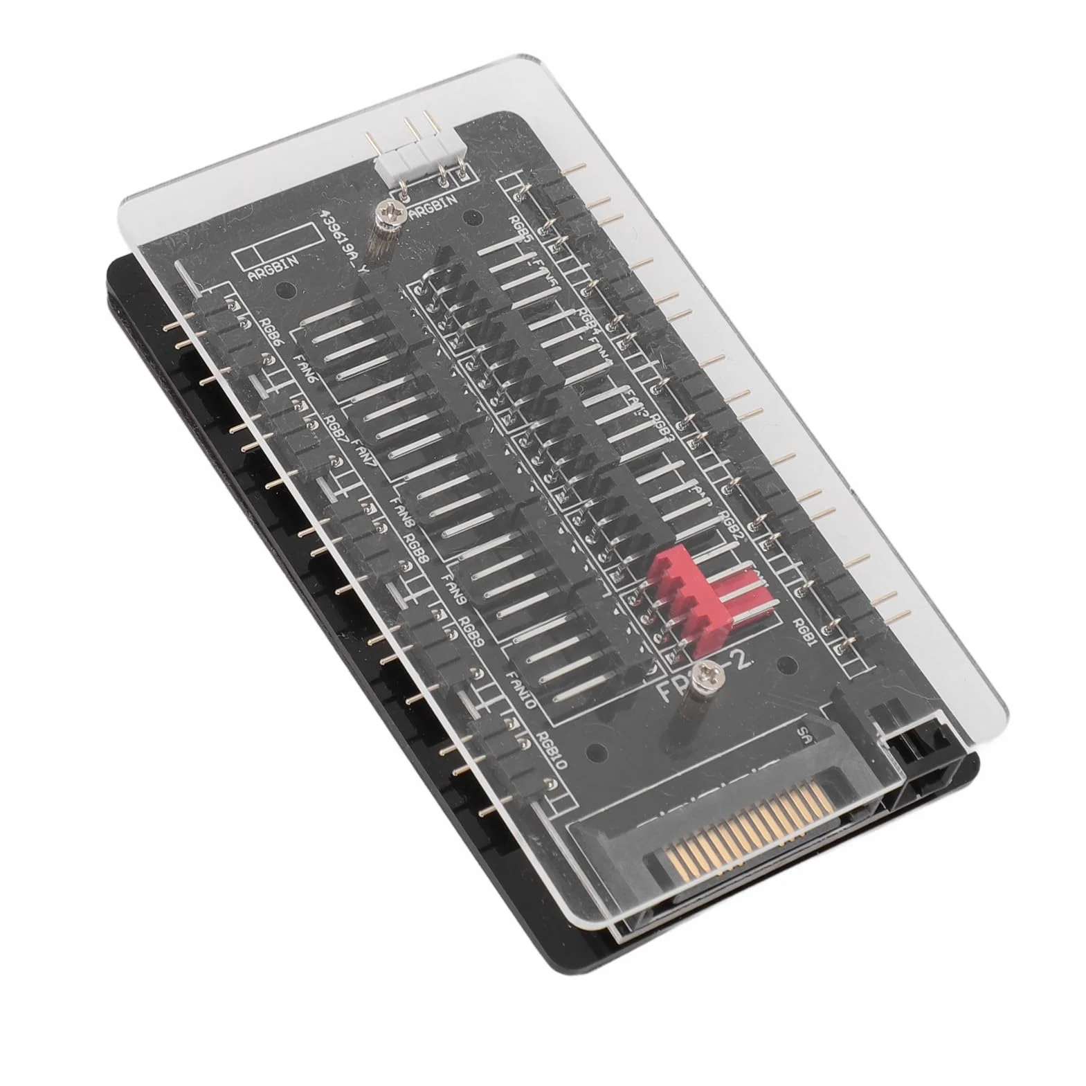 10-WAY ARGB PWM Fan Hub, 10 Zestawów Adresowalnych Wtyczek RGB 5V 3Pin, 4Pin PWM ARGB Hub Wentylatora Obudowy