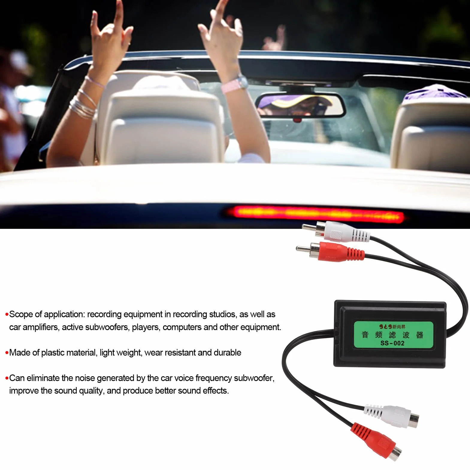 Izolator Pętli Uziemienia 3,5 mm Filtr Szumów do Audio Samochodowego Stereo