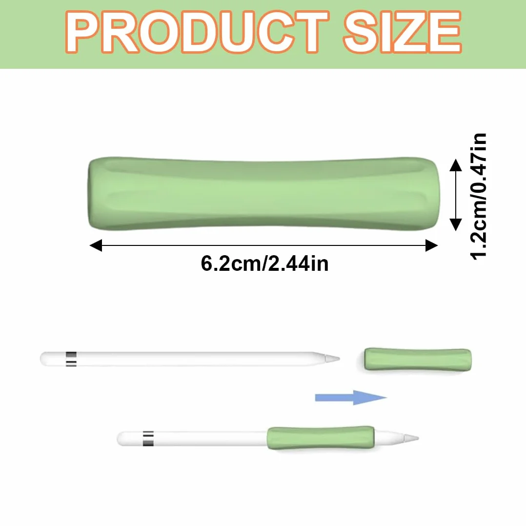 WeddHuis 3 sztuki uchwyt iPadPencil silikonowy ergonomiczny etui akcesoria Grip kompatybilny z iPad Pencil Pro, iPad Pencil2. (Różowy+Fioletowy+Zielony)