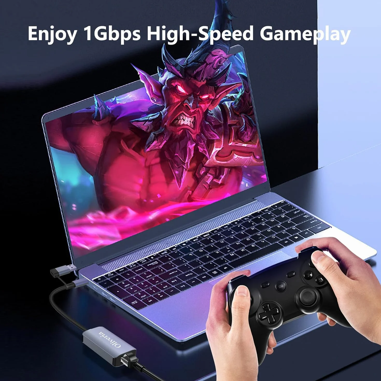 Adapter USB-C na Ethernet - USB 3.0 na RJ45 Gigabit Ethernet LAN 1000 Mbps adapter sieciowy do Windows/Mac/Linux