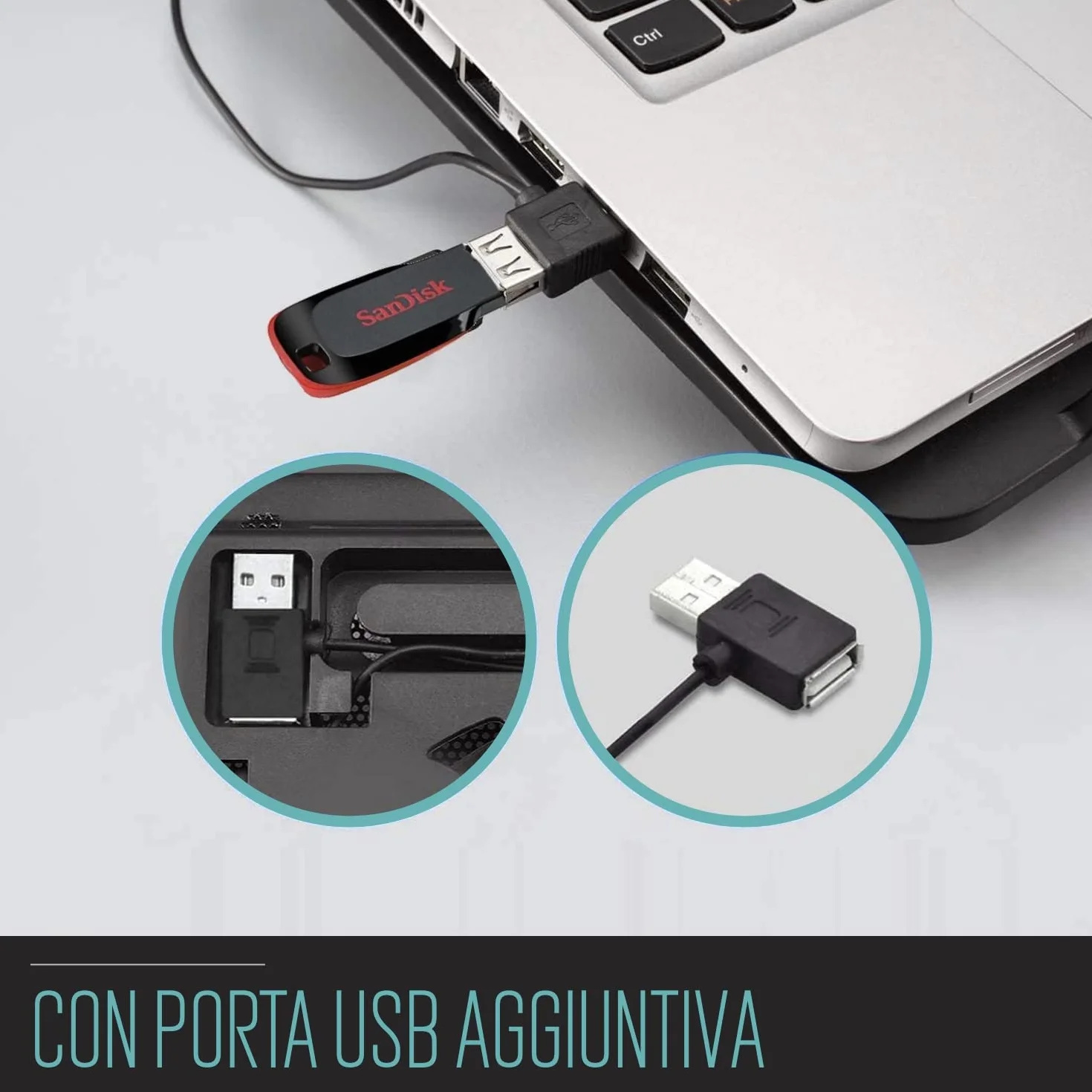 Wentylator do laptopów i notebooków do 16 cali – z cichymi wentylatorami chłodzącymi, dodatkowym wejściem USB, które utrzymuje żywotność komputera