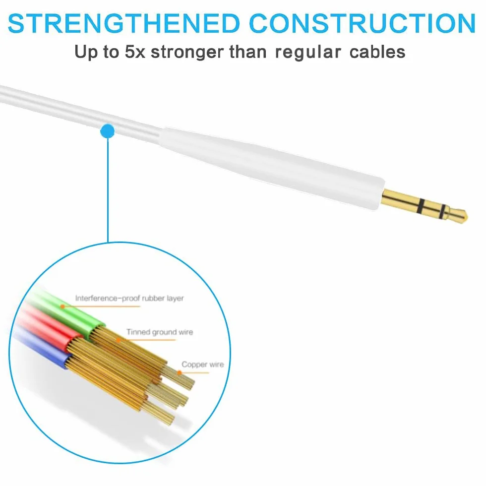 Zamienne kable jack stereo 3,5 mm - 2,5 mm do słuchawek Bose oe2 oe2i AE2 QC25 QC35