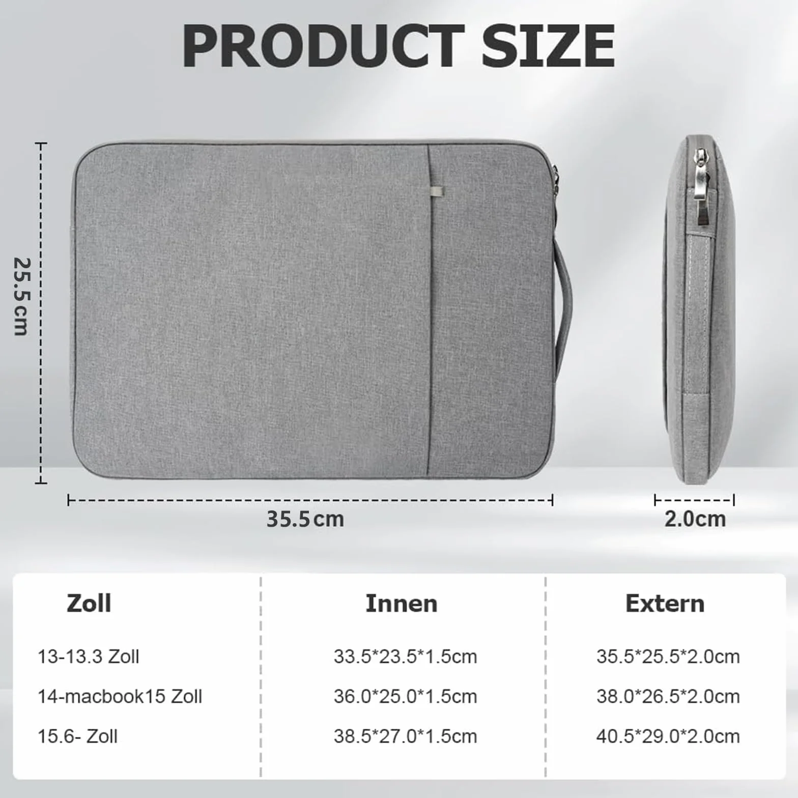 Flintronic Pokrowiec na laptopa 13 cali, wodoodporny pokrowiec na laptopa, przenośna męska torba na laptopa z kieszeniami i przegródkami, kompatybilna z MacBook, Asus, Dell, HUAWEI 13 cali (jasnoszary