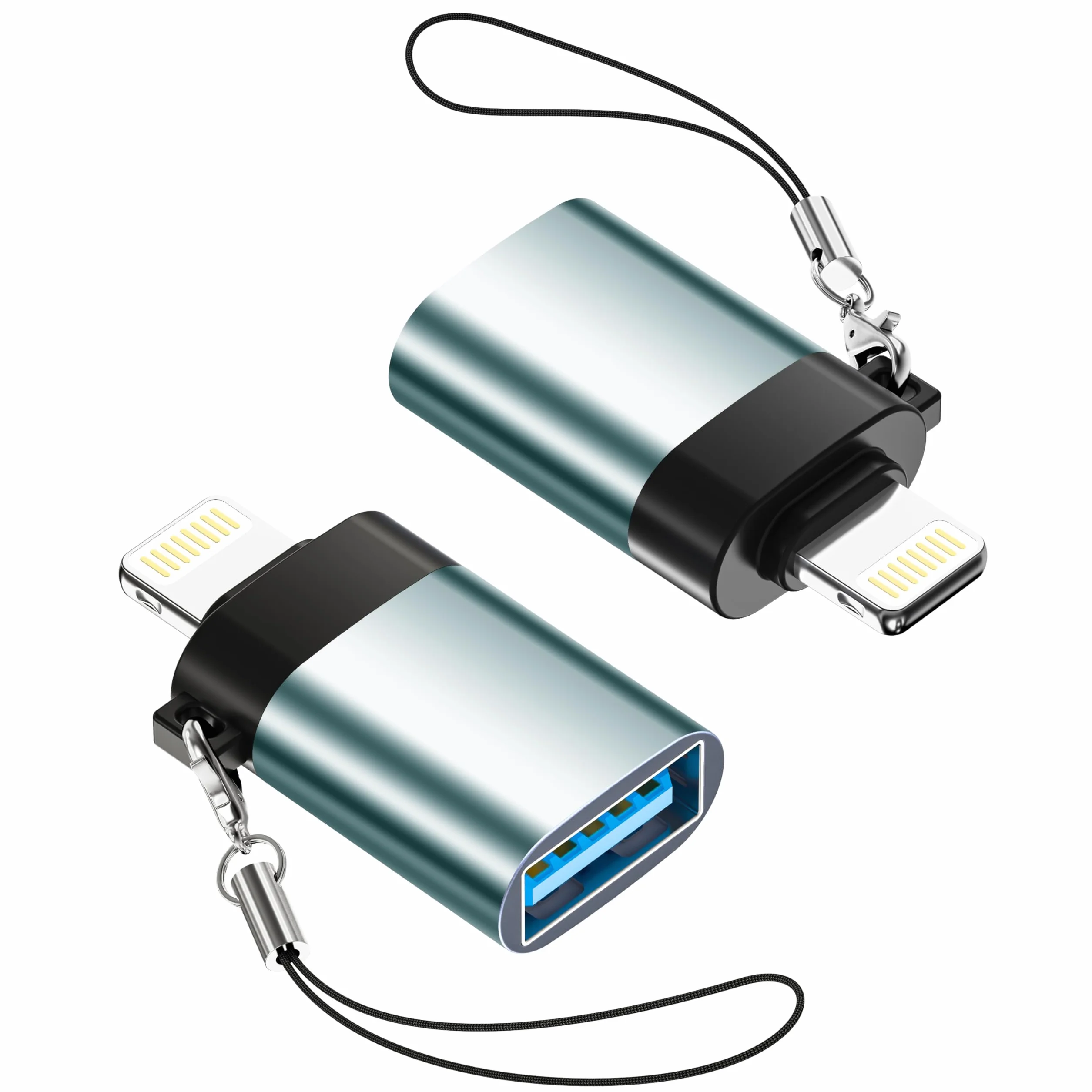 Adapter Lightning do USB OTG męski żeński szybki transfer danych iPhone 14/13/12/11/X/8/7 iPad 2 sztuk