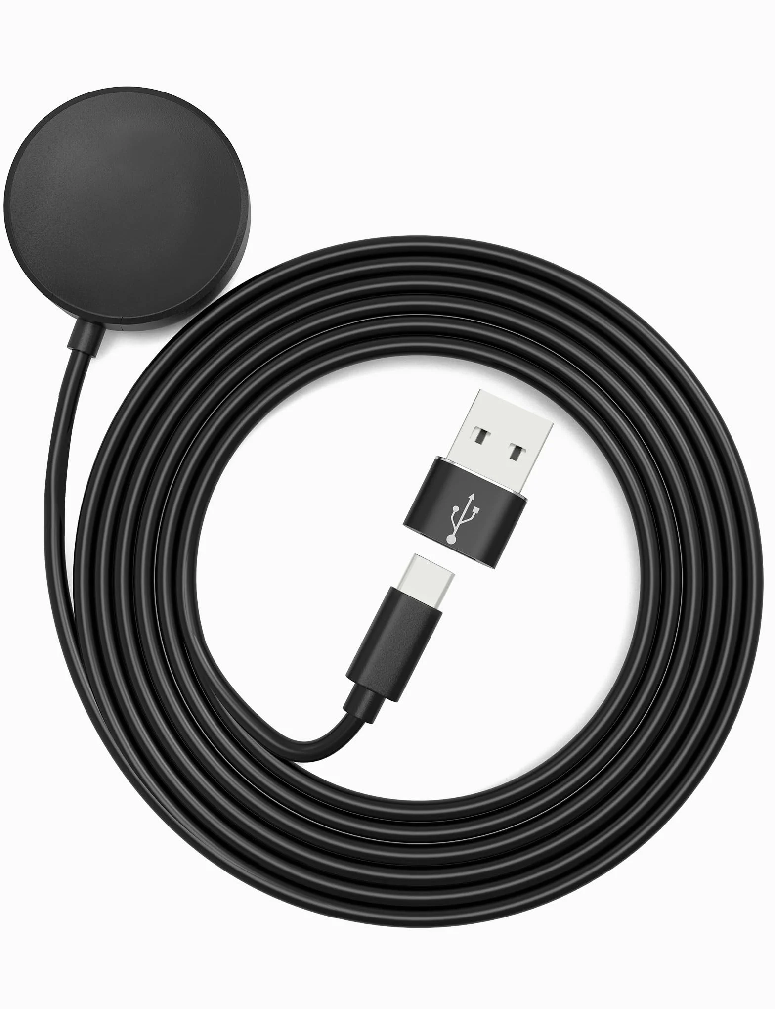 Sinoacc Ładowarka 100 cm kompatybilna z Samsung Galaxy Watch 7 / Ultra/6/6 Classic/5/5 Pro/4/4 Classic / 3 / Active 2 / Active 1/Fe, z adapterem USB na USB C, magnetyczny kabel do ładowania do zegarka