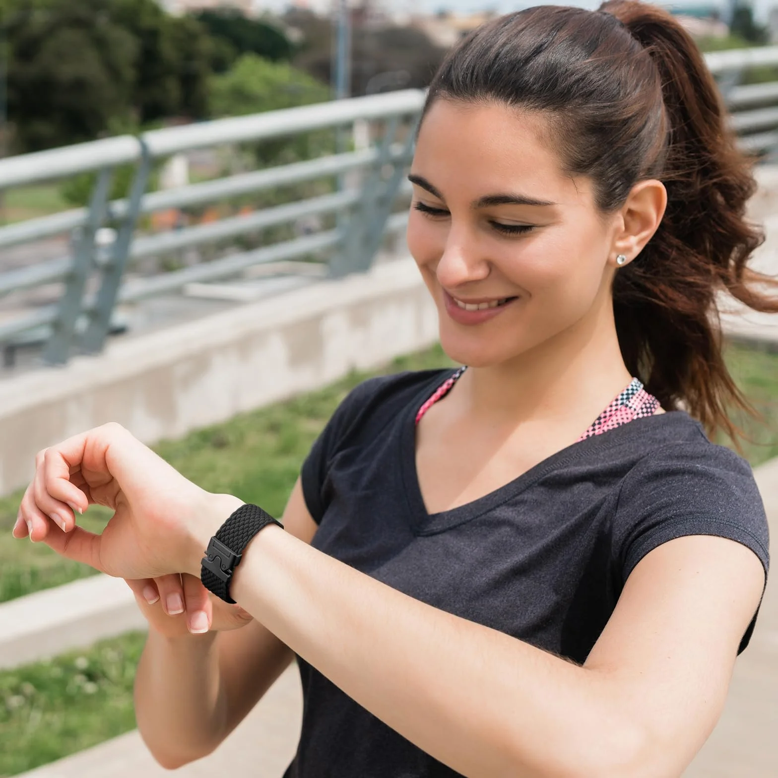 Plecione opaskie kompatybilne z Apple Watch Ultra 2, 49mm 46mm 45mm 44mm 42mm - tkaninowe sportowe nylonowe opaskie dla mężczyzn i kobiet na iWatch Ultra 3 Series 11 10 9 8 7 6 5 4 3 SE, czarne