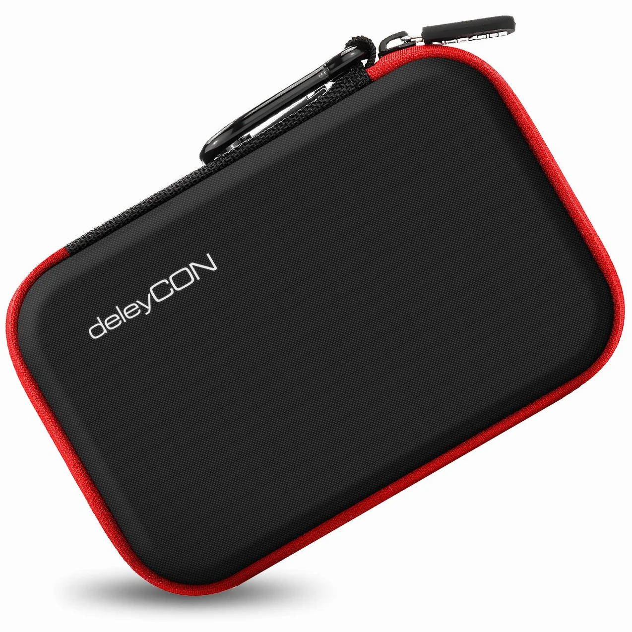 deleyCON Torba Navi Torba Navi Case na Urządzenia Nawigacyjne - 4,3 Cala i 5 Cali (14,6 x 9,3 x 3,4 cm) - Solidna Odporna na Wstrząsy 2 Przegródki Wewnętrzne - Czerwona