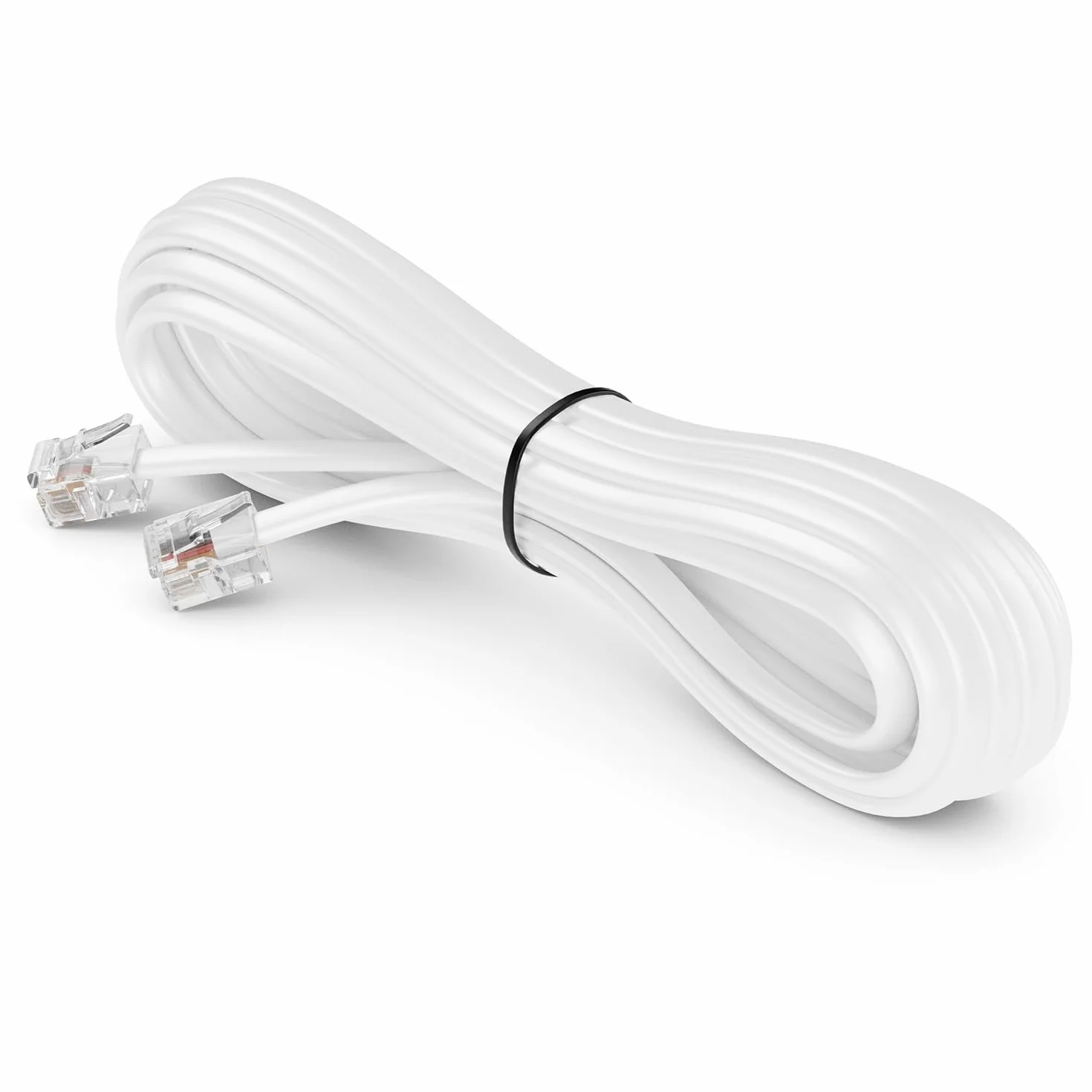 deleyCON 10m Kabel Telefoniczny RJ11 6P4C Przewód Western Biały
