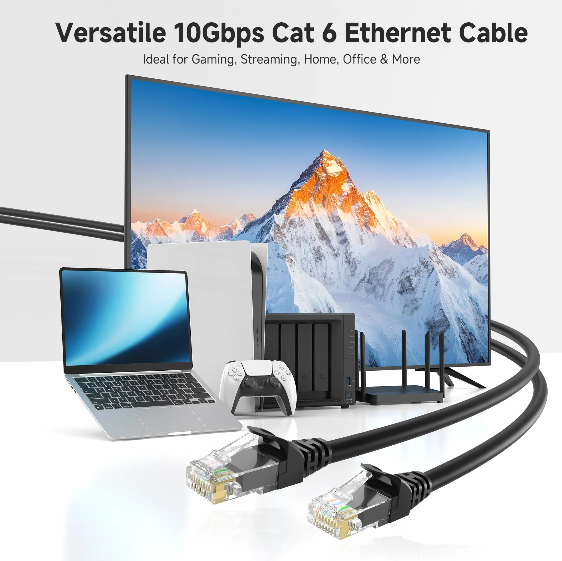 Cable Matters 5-pak 10 Gb/s krótki kabel Ethernet Cat6 0,3 m (kabel Cat6, kabel Cat 6) w kolorze czarnym - 0,3 metra