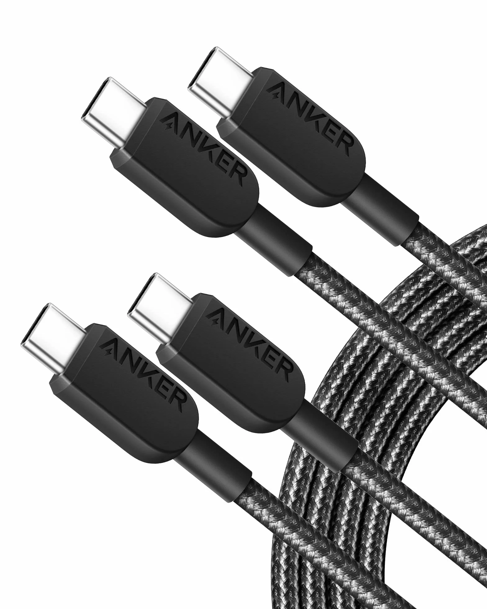 Anker Kabel USB C, 310 kabel USB C na USB C (1,8 m, 2 szt.), 60 W / 3 A, kabel do szybkiego ładowania do iPhone'a serii 17/16, iPada, MacBooka Pro/Air, Samsung, Huawei, Xiaomi, Vivo, Oppo (USB 2.0