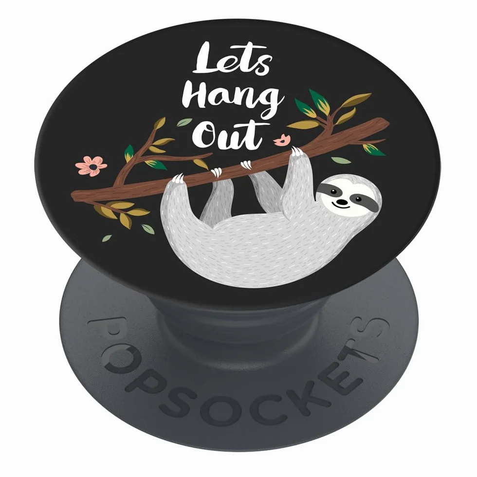 PopSockets | PhoneGrip | uchwyt i uchwyt do smartfonów | Włączany i wysuwany uchwyt na palec Basic | Sloth Leniwiec