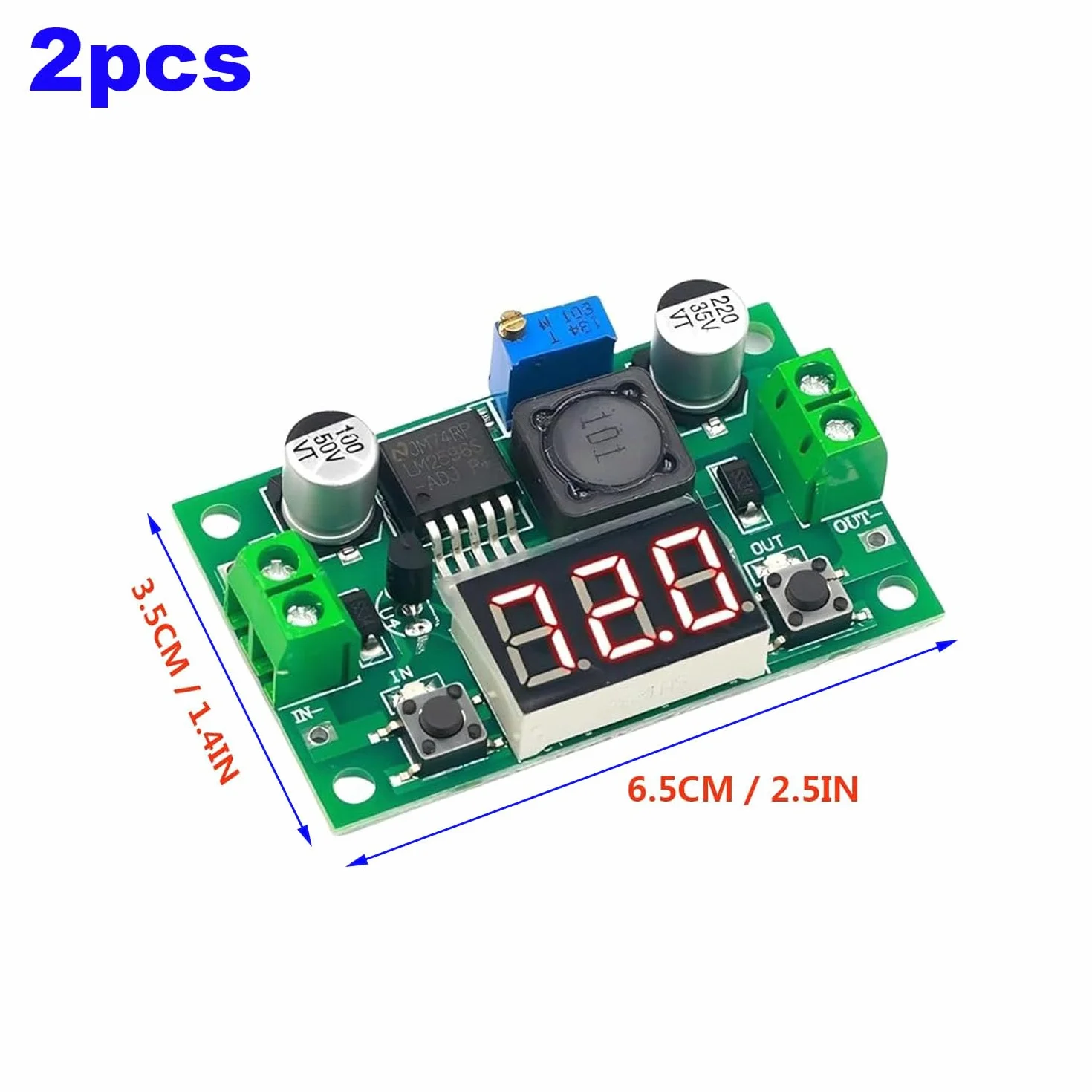 RUNCCI-YUN Regulowany Zasilacz DC Step Down Converter 4-40V na 1,25-37V z Woltomierzem LED