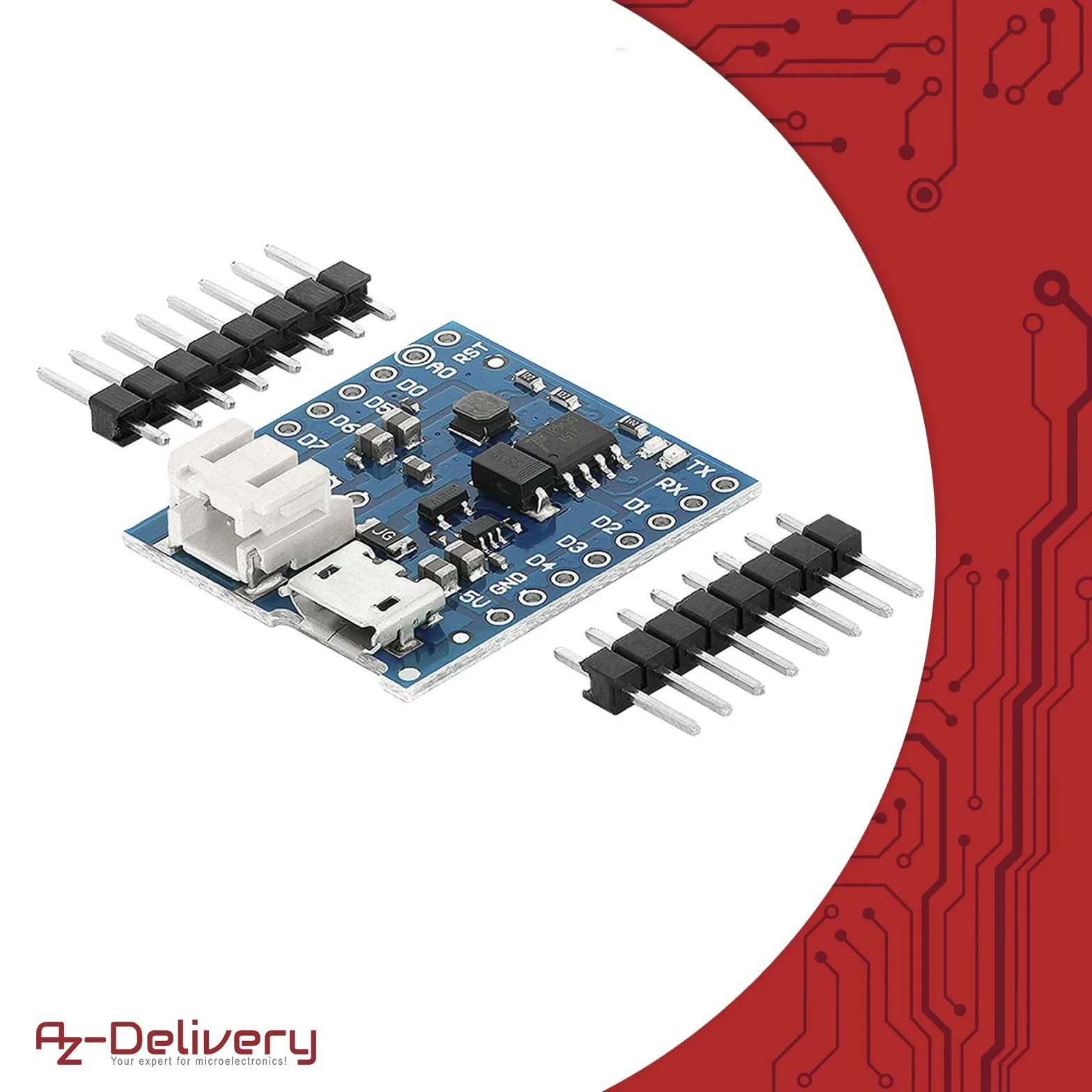AZDelivery 3 x Battery Shield dla baterii litowych D1 Mini