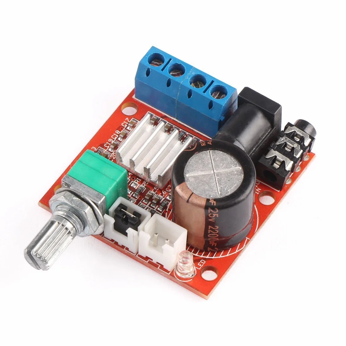DollaTek Mini 2.0 Hi-Fi Elektroniczny Wzmacniacz Audio Stereo 10W+10W 2-Kanałowy Moduł Wzmacniacza Cyfrowego Klasy D DC 12V
