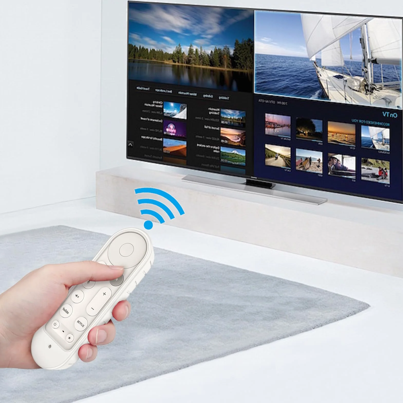 Fintie Etui na pilot zdalnego sterowania do Google TV Streamer (4K) Voice Search Remote 2024 - [seria ula] lekkie, antypoślizgowe, odporne na uderzenia silikonowe etui ochronne, cienkie etui, białe