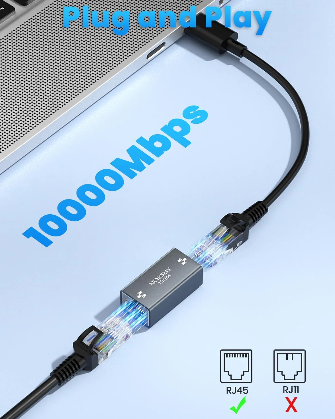 RJ45 Łącznik LAN, przedłużacz kabla LAN, złącze 10 gigabitów, złącze kabla sieciowego, złącze RJ45, złącze sieciowe kompatybilne z Cat8, Cat7, Cat6, Cat5e, Cat5 (2 sztuki)