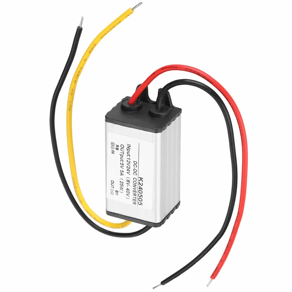 Konwerter Napięcia DC/DC 12V/24V do 5V, 5A, 25W, Regulator Napięcia Zasilacz Samochodowy, 60x24.5x20mm
