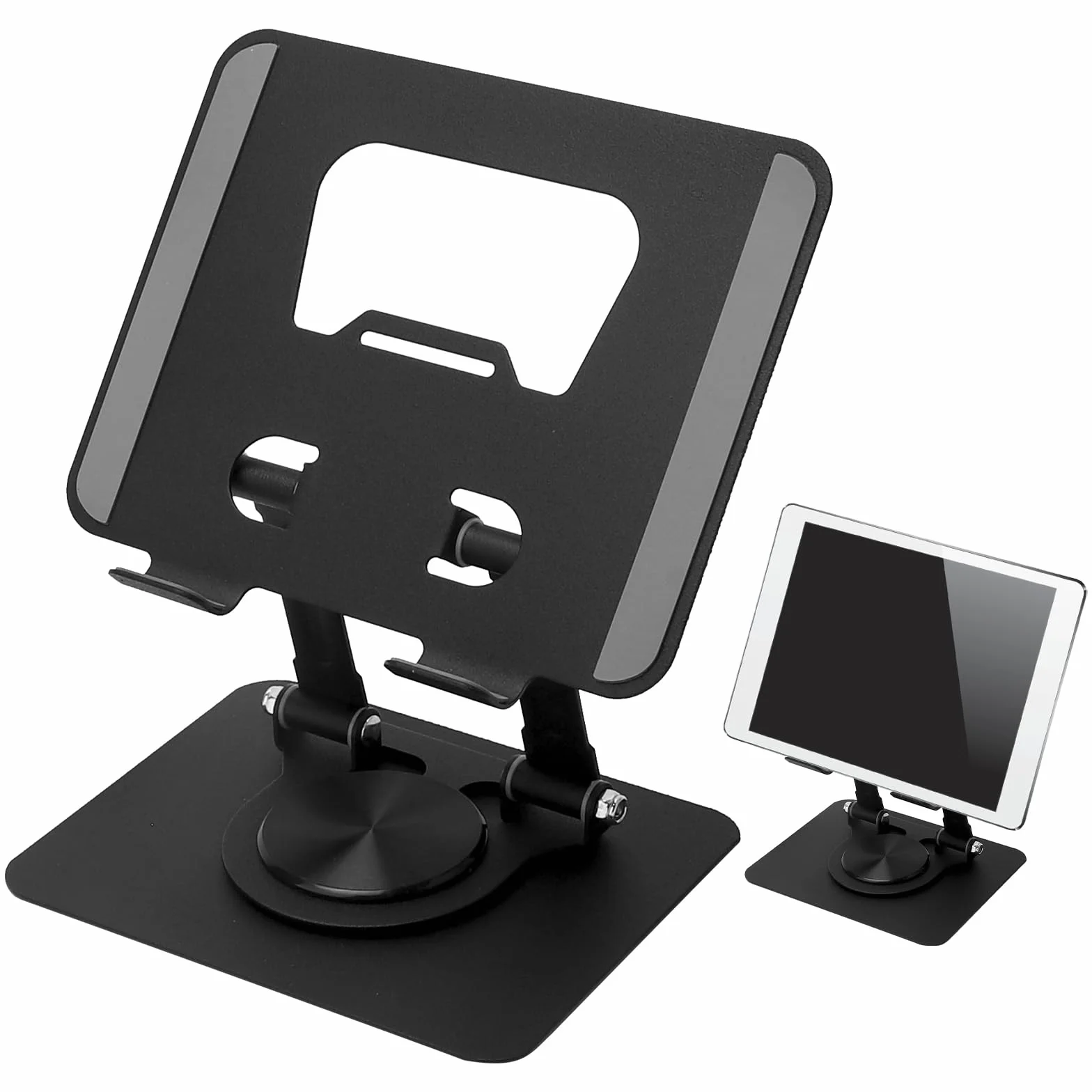 HENGBIRD Stojanek do tabletu, regulowany, 360° obrotowy uchwyt na iPada wykonany z aluminium, składany i przenośny, kompatybilny z uchwytem na tablet, stojakiem na iPada, uchwytem na telefon do stołu