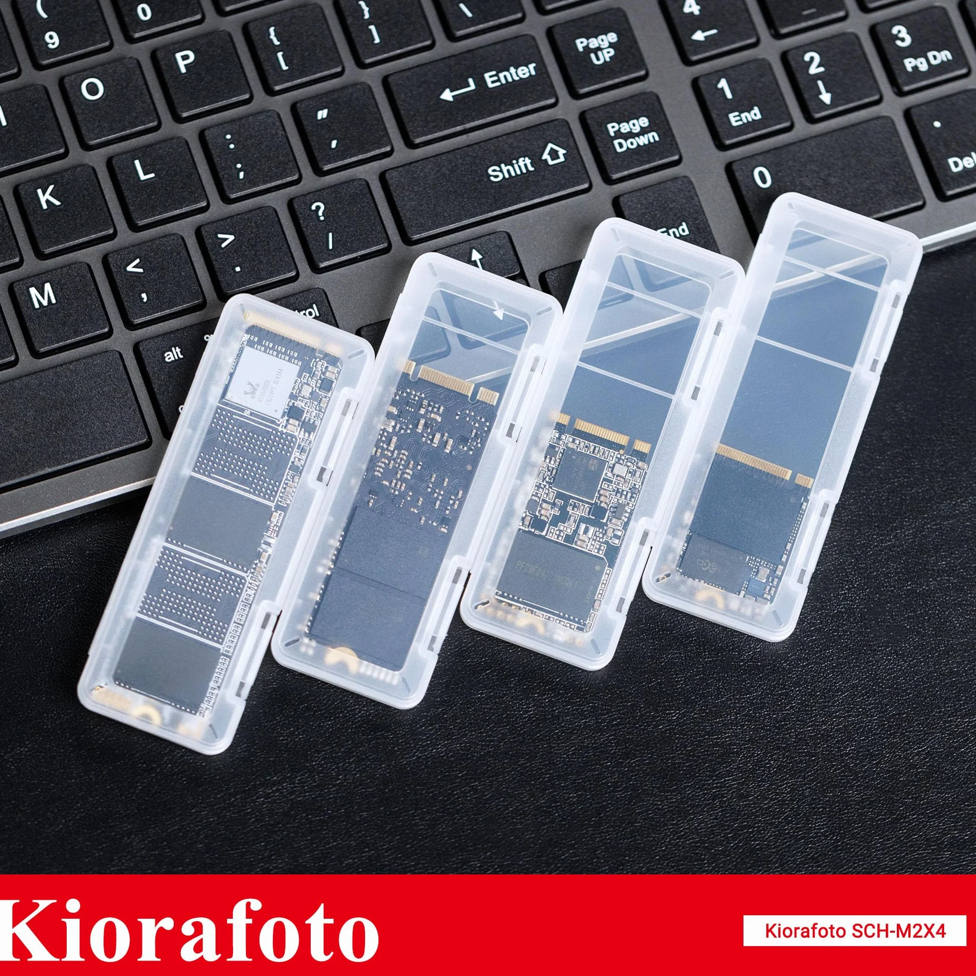 Przezroczyste plastikowe etui ochronne M.2 SSD - pasuje do 2280, 2260, 2242, 2230 NVMe - indywidualne antystatyczne i odporne na wstrząsy pudełko do przechowywania z etykietą