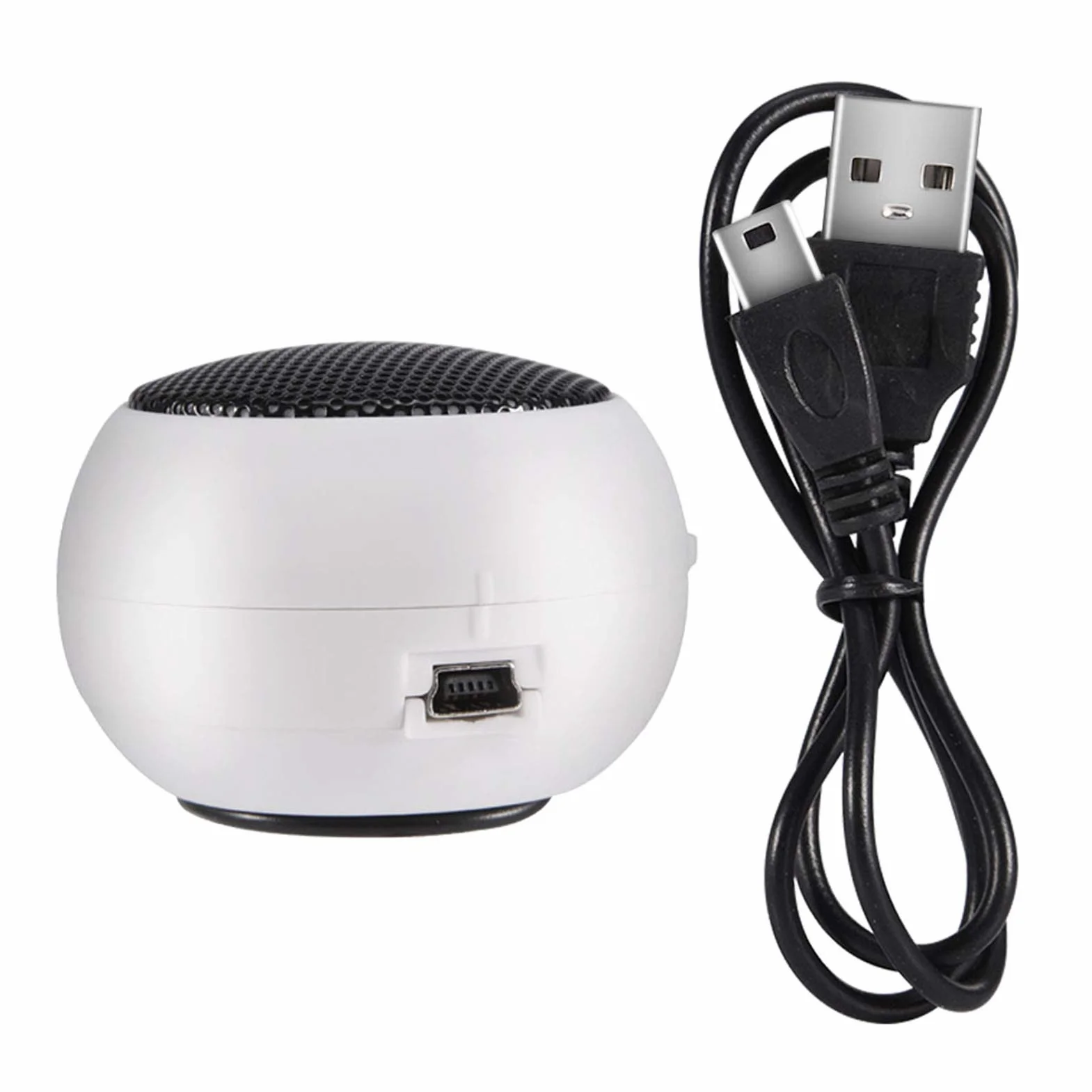 Głośnik Przenośny 3.5mm Wbudowany Akumulator Głośny Basowy do Telefonu MP3 PC Walkman Biały